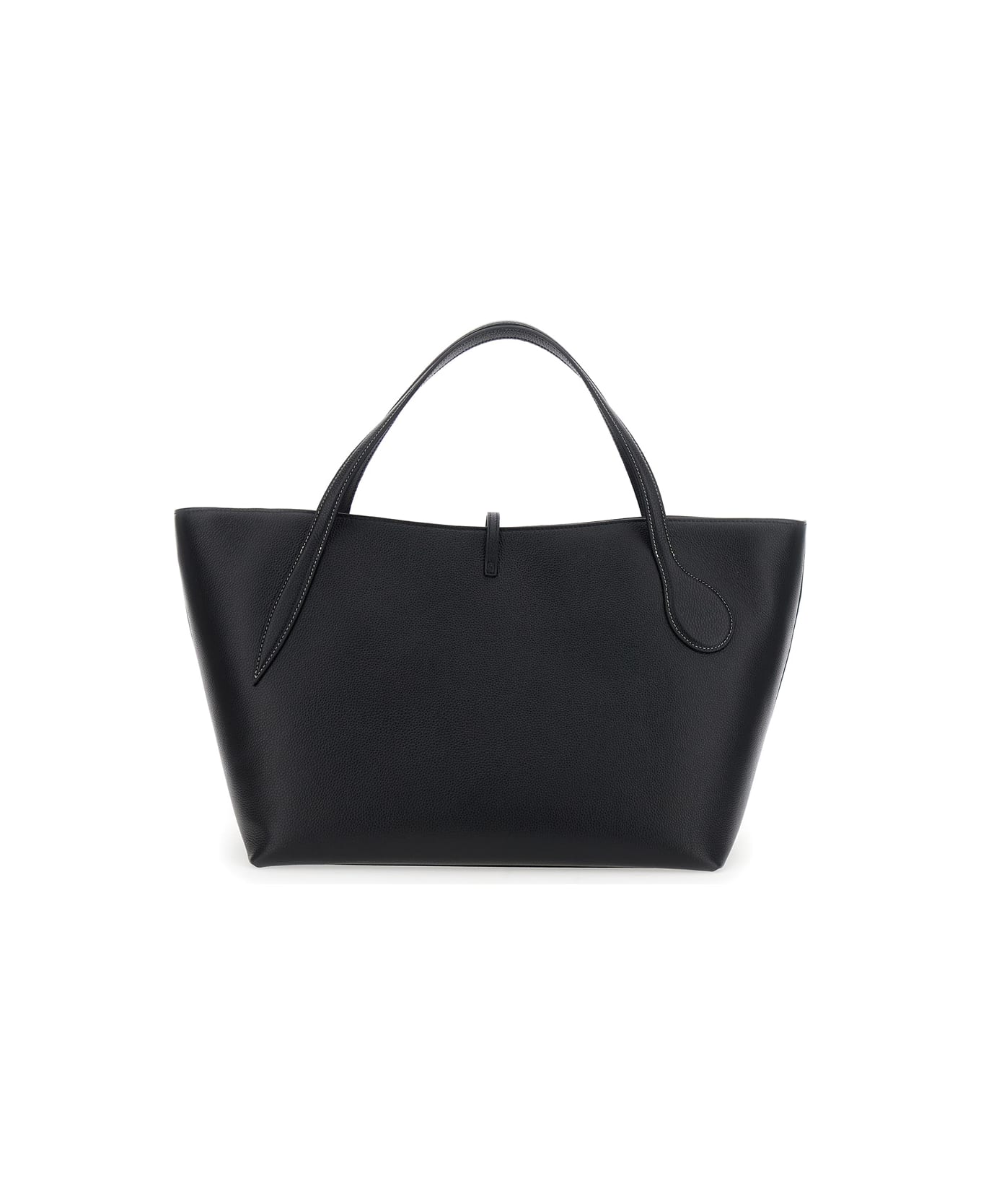 Little Liffner 
zip Penne
 Black Tote Bag With Two Top Handles And Logo Plaque On The Front In Leather Woman - Black