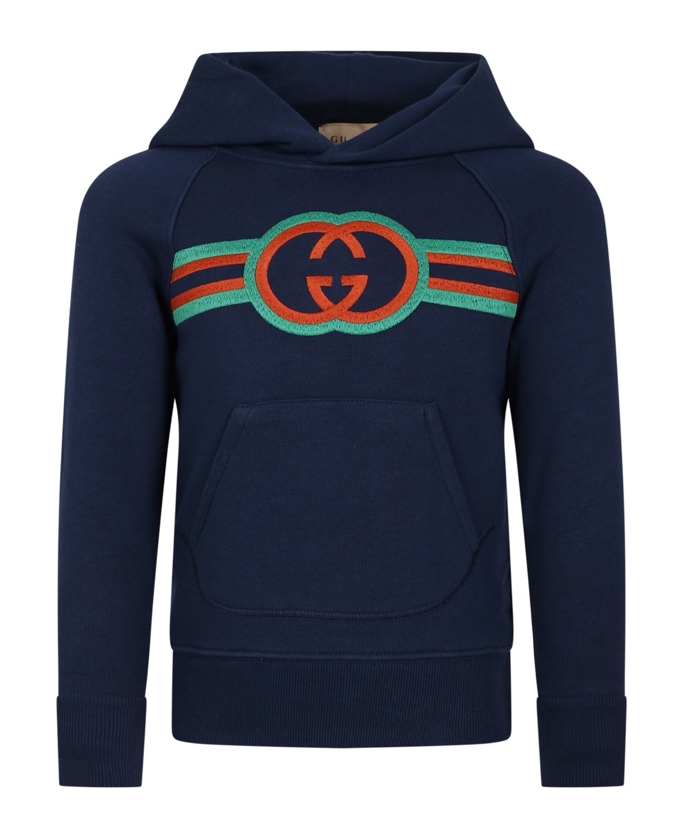 Gucci Blue Sweatshirt For Boy With Double G - Blue