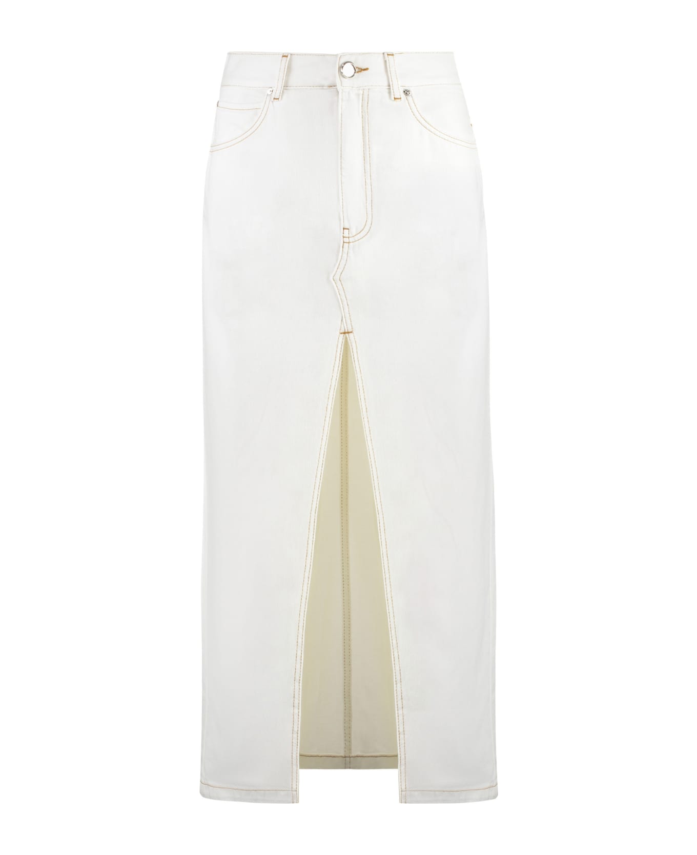 Pinko Riders Cotton Midi Skirt - White スカート