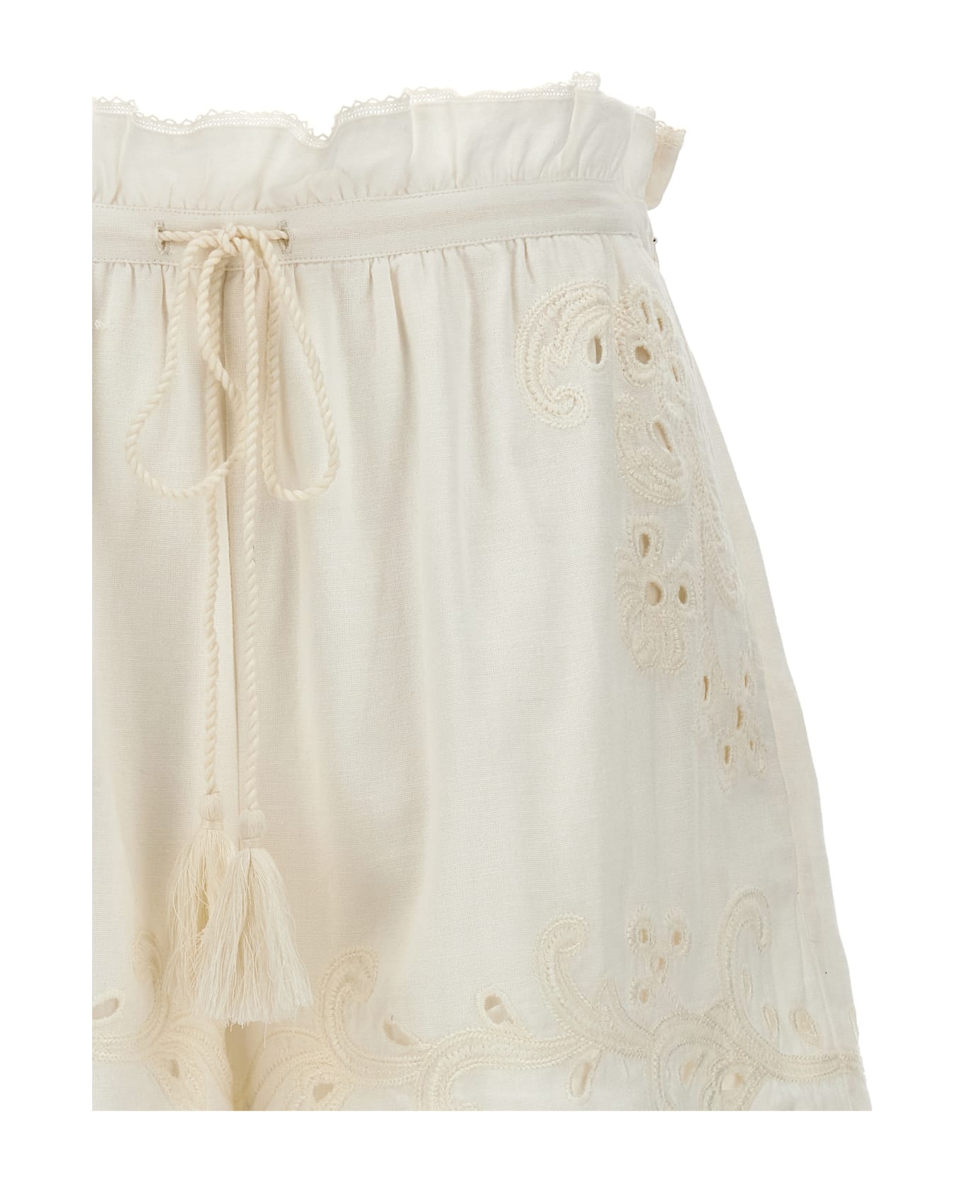 TwinSet Embroidered Shorts - White