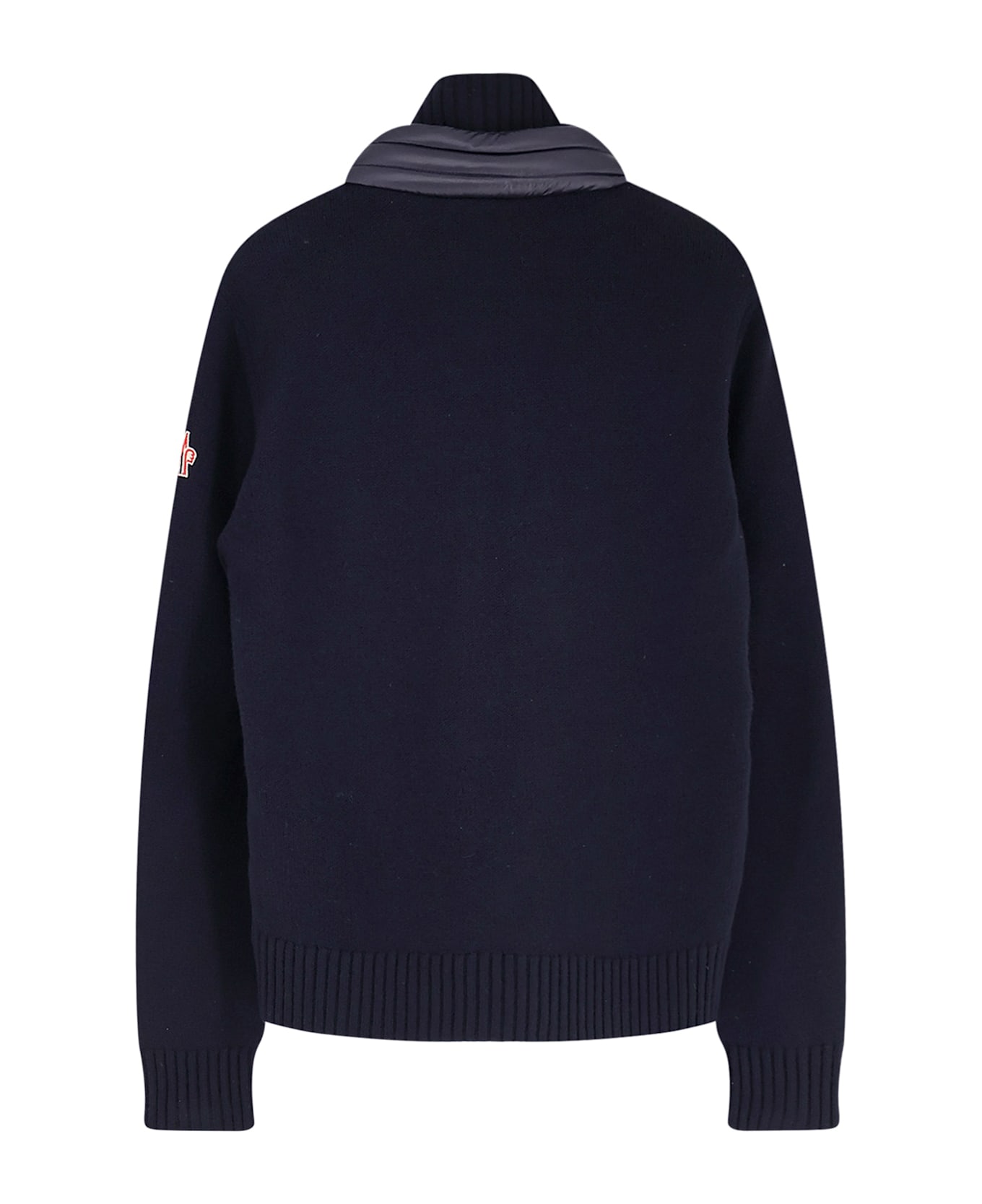 Moncler Grenoble Wool Blend Jacket With Logo Detail - Blue