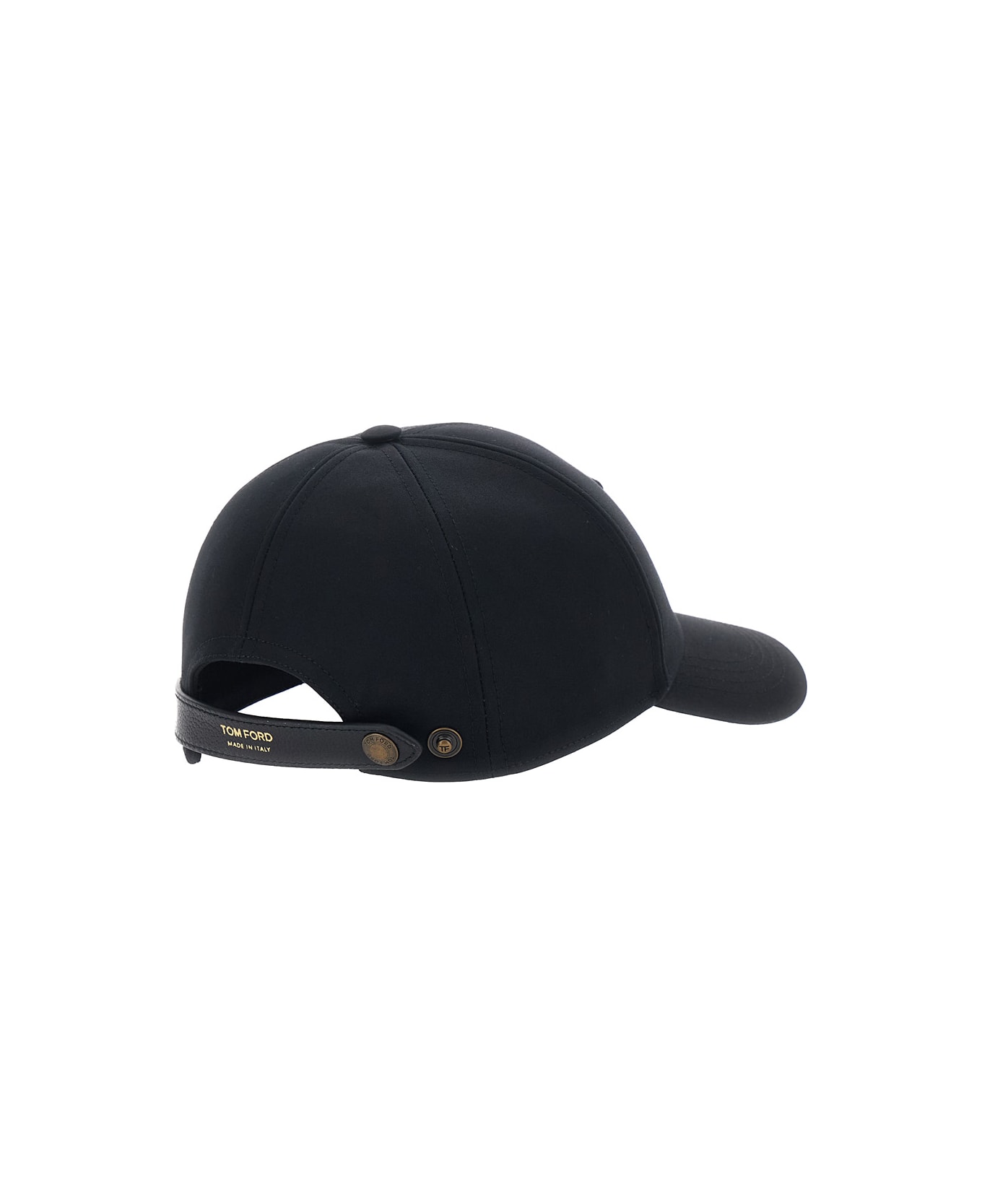 Tom Ford Black Baseball Cap With Tf Logo Embroidery In Cotton Man - Black