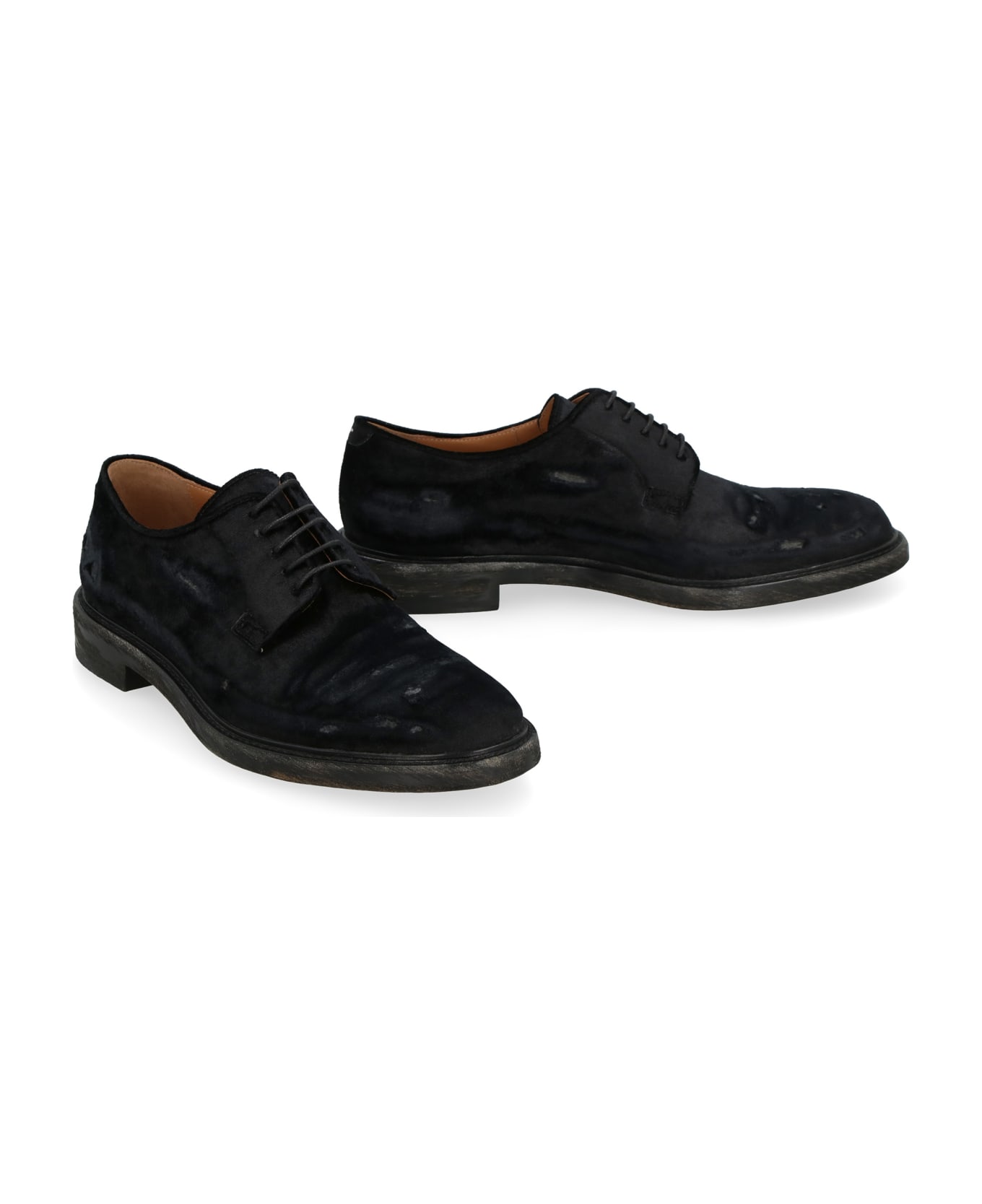 Maison Margiela Chenille Lace Up Shoes - black