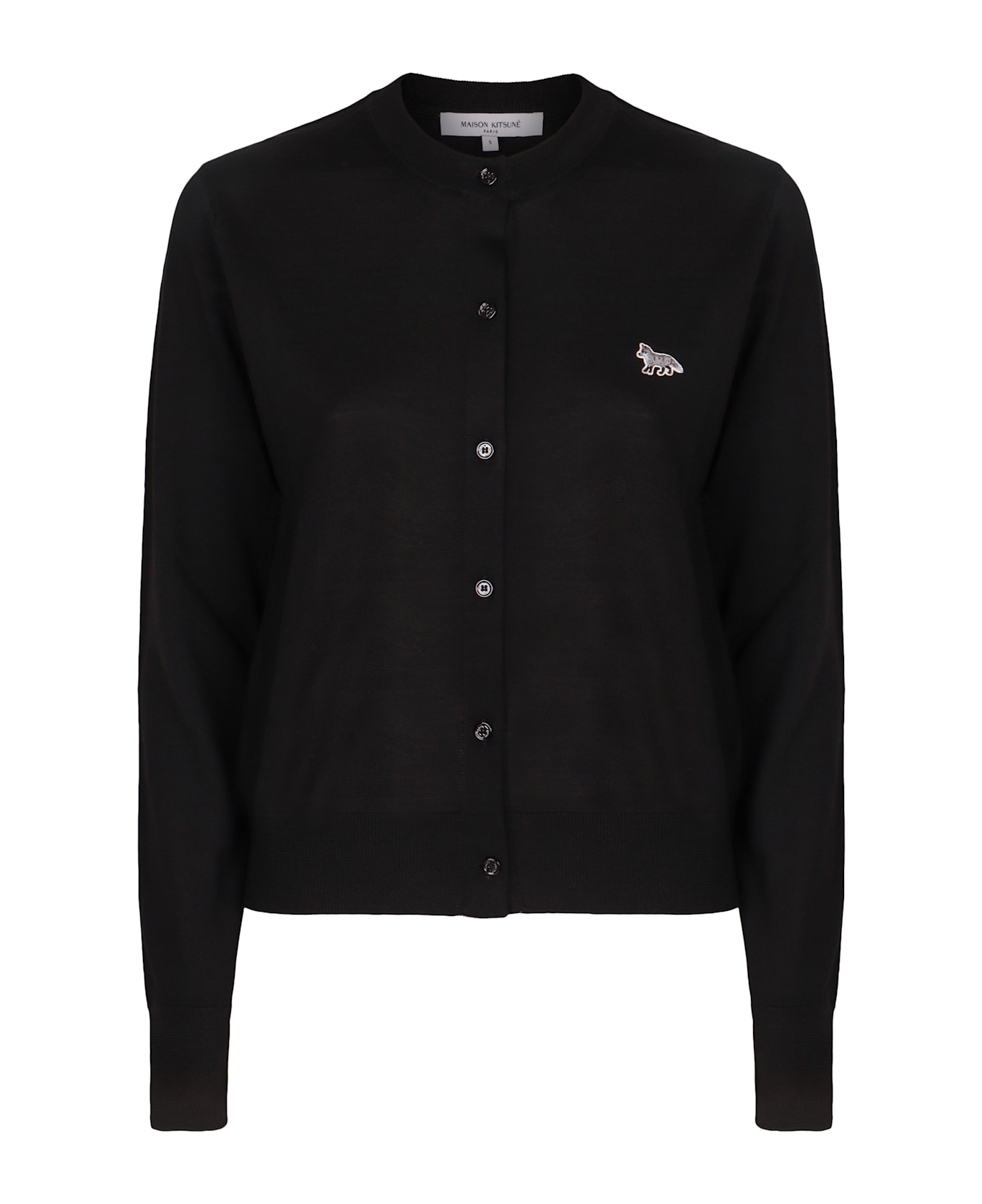 Maison Kitsuné Merino Wool Cardigan - black