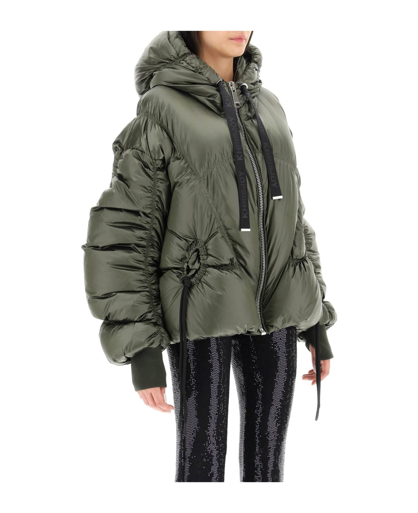 Khrisjoy Men Printed Corduroy Oversize Sleeveless Down Jacket