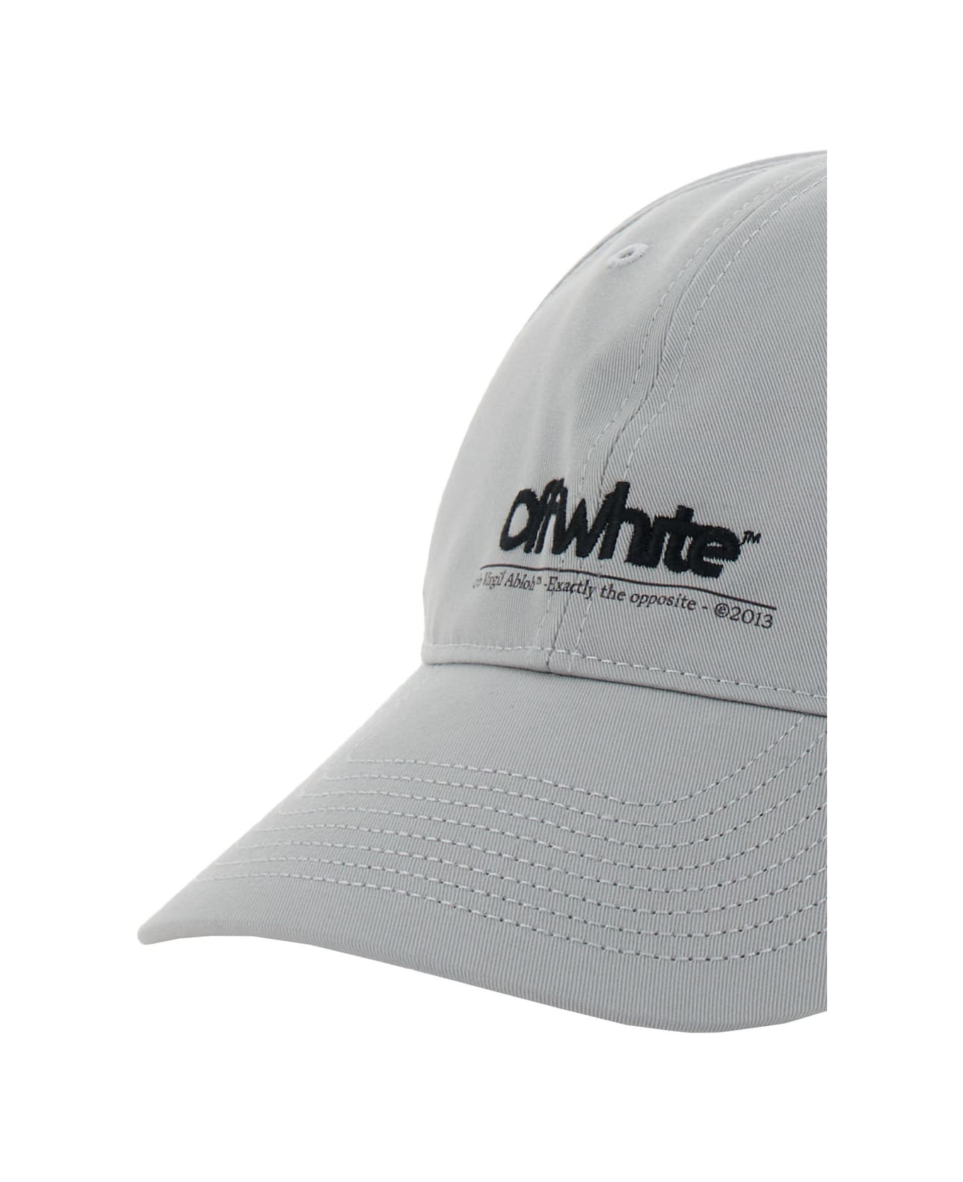 Off-White Baseball Cap With Embroidered Logo In White Cotton Man - Grey