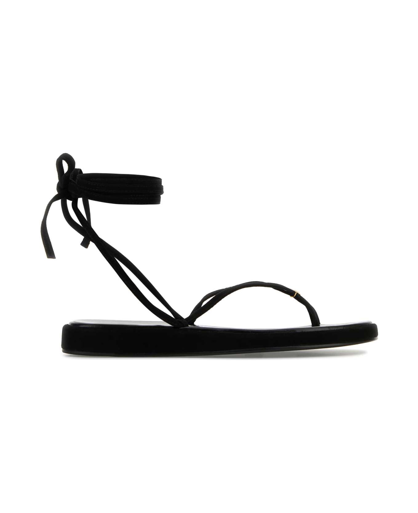 Tory Burch Black Suede Capri Sandals - BLACK