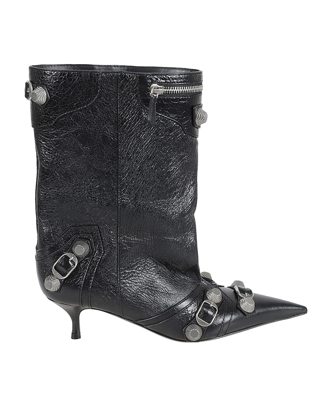 Balenciaga Cag. Wide Boots - Black/Silver