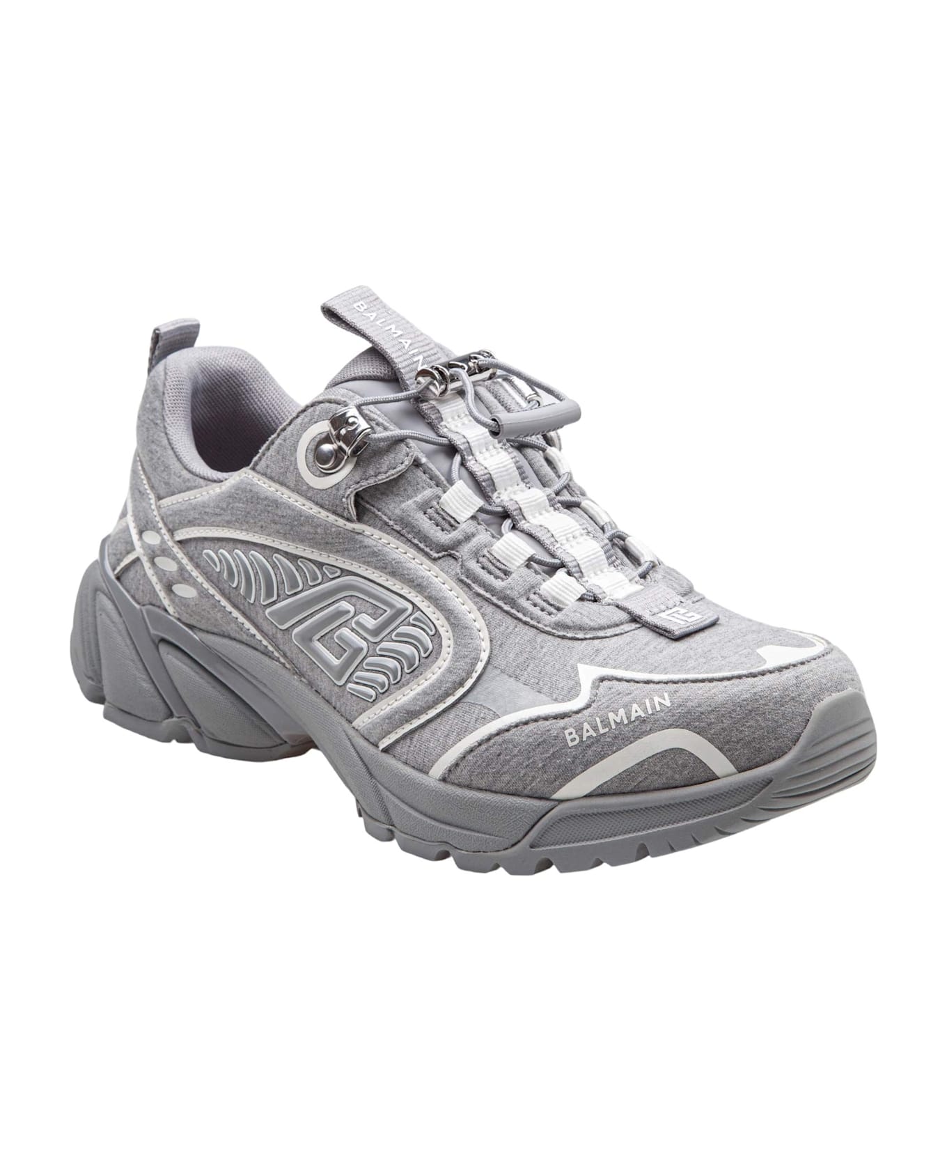 Balmain Cosmic Dust Pile Sneakers Color Grey/white - Grey/White