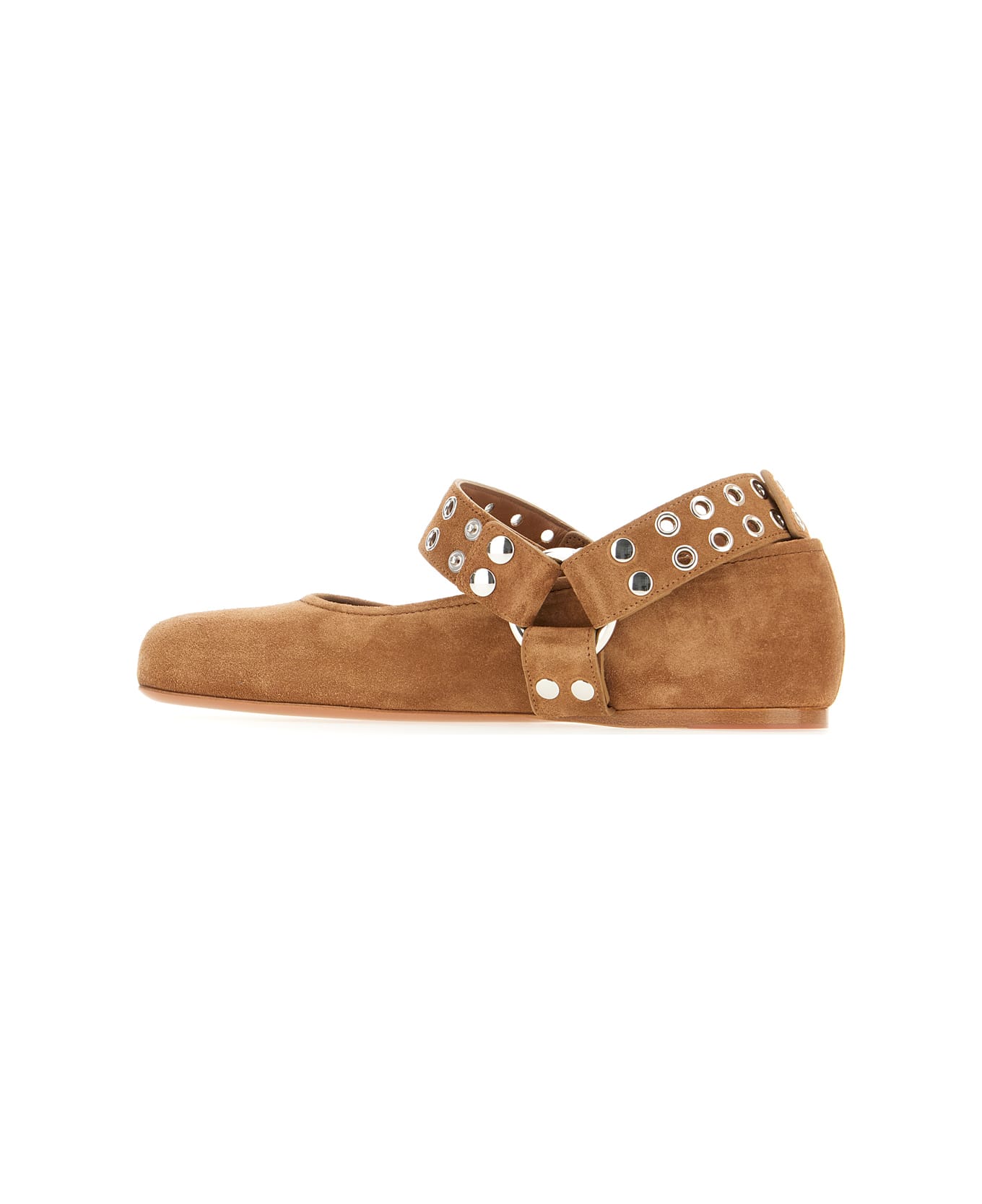 Alaia Brown Suede Ballerinas - TERRE D'OMBRE