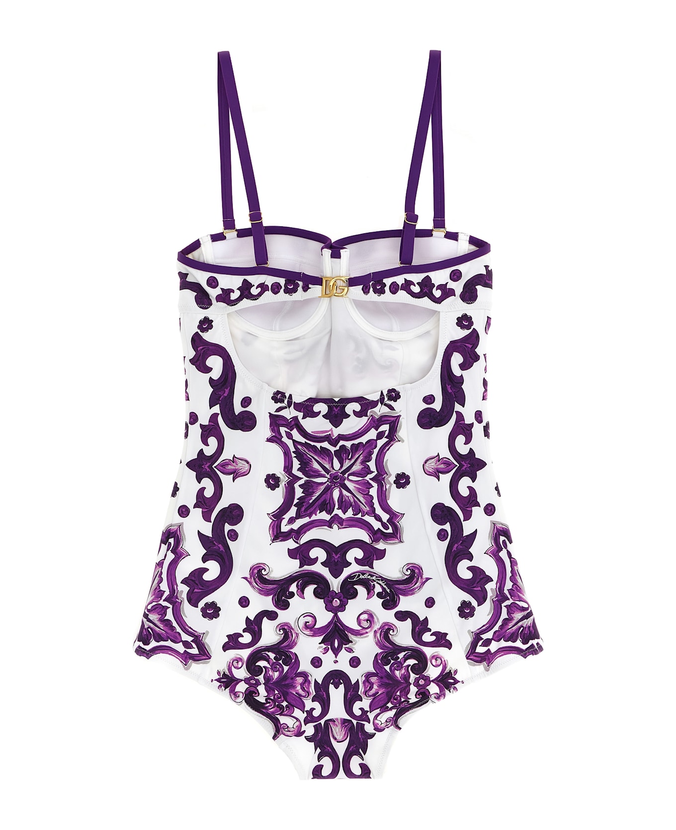 Dolce 
Gabbana 
maiolica
 Print One-piece Swimsuit - Purple
