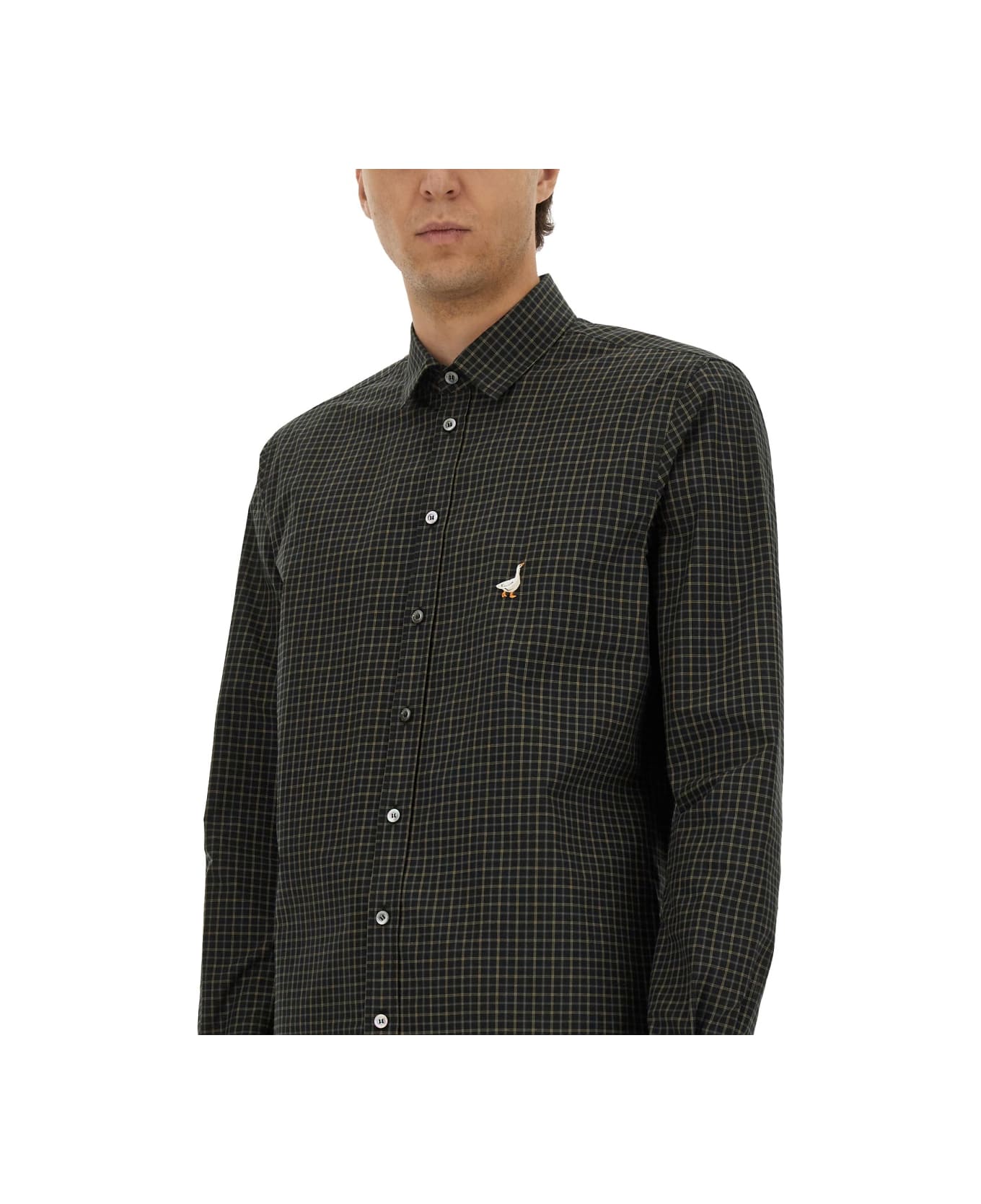 Moschino Shirt With Goose Embroidery - GREY