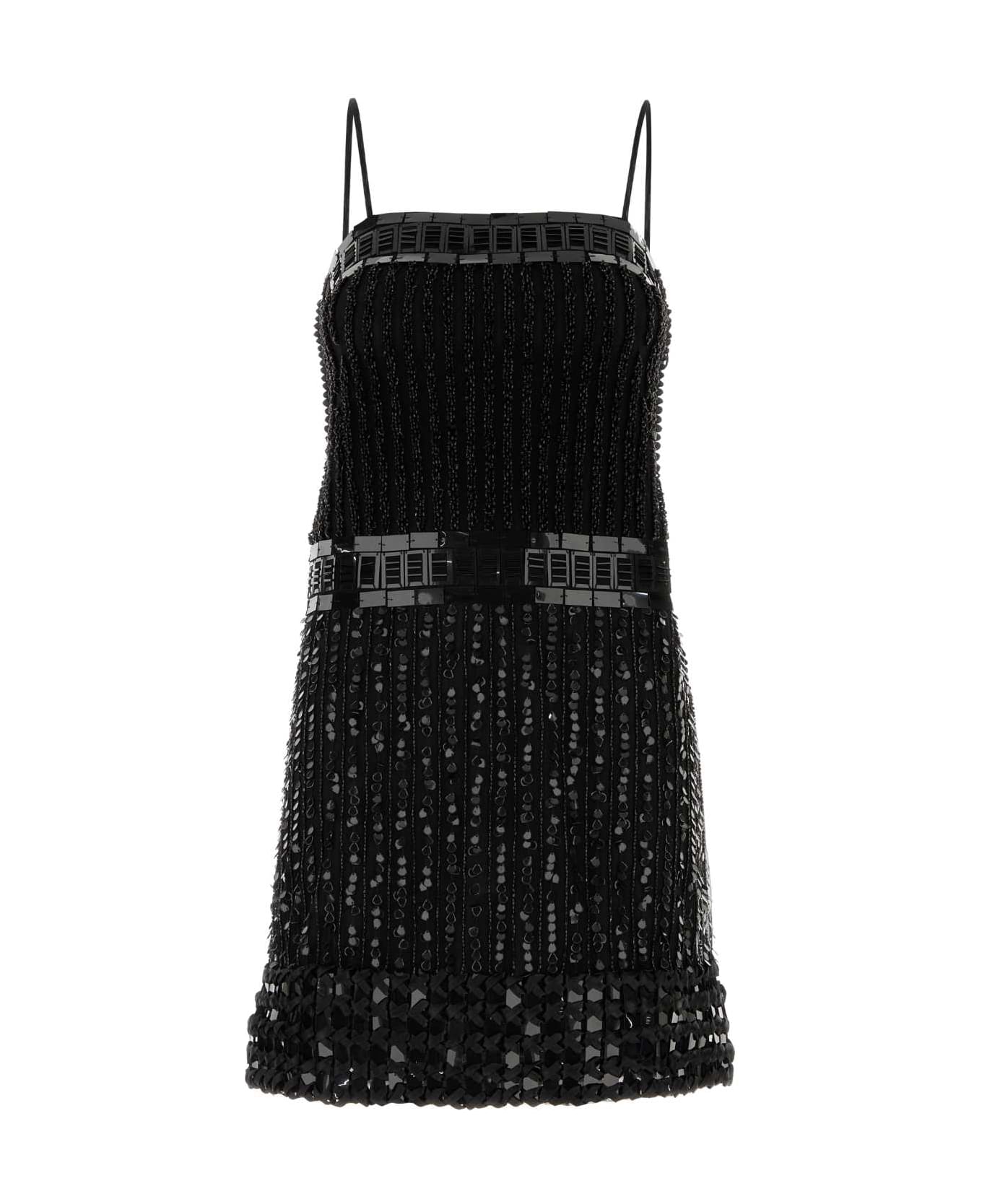 Alberta Ferretti Embellished Nylon Mini Dress - NERO