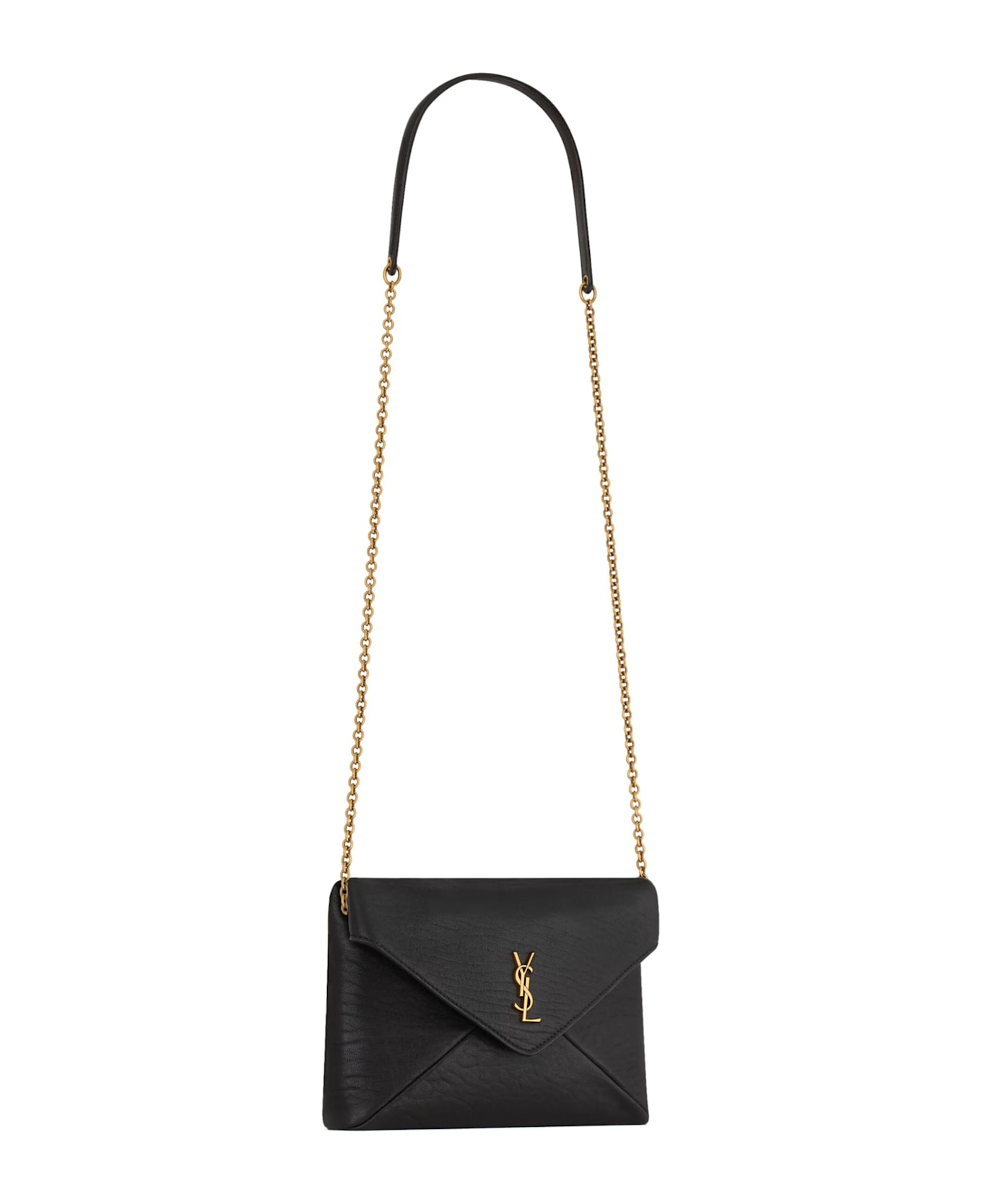 Saint Laurent Cassandre Chain Clutch Bag - BLACK