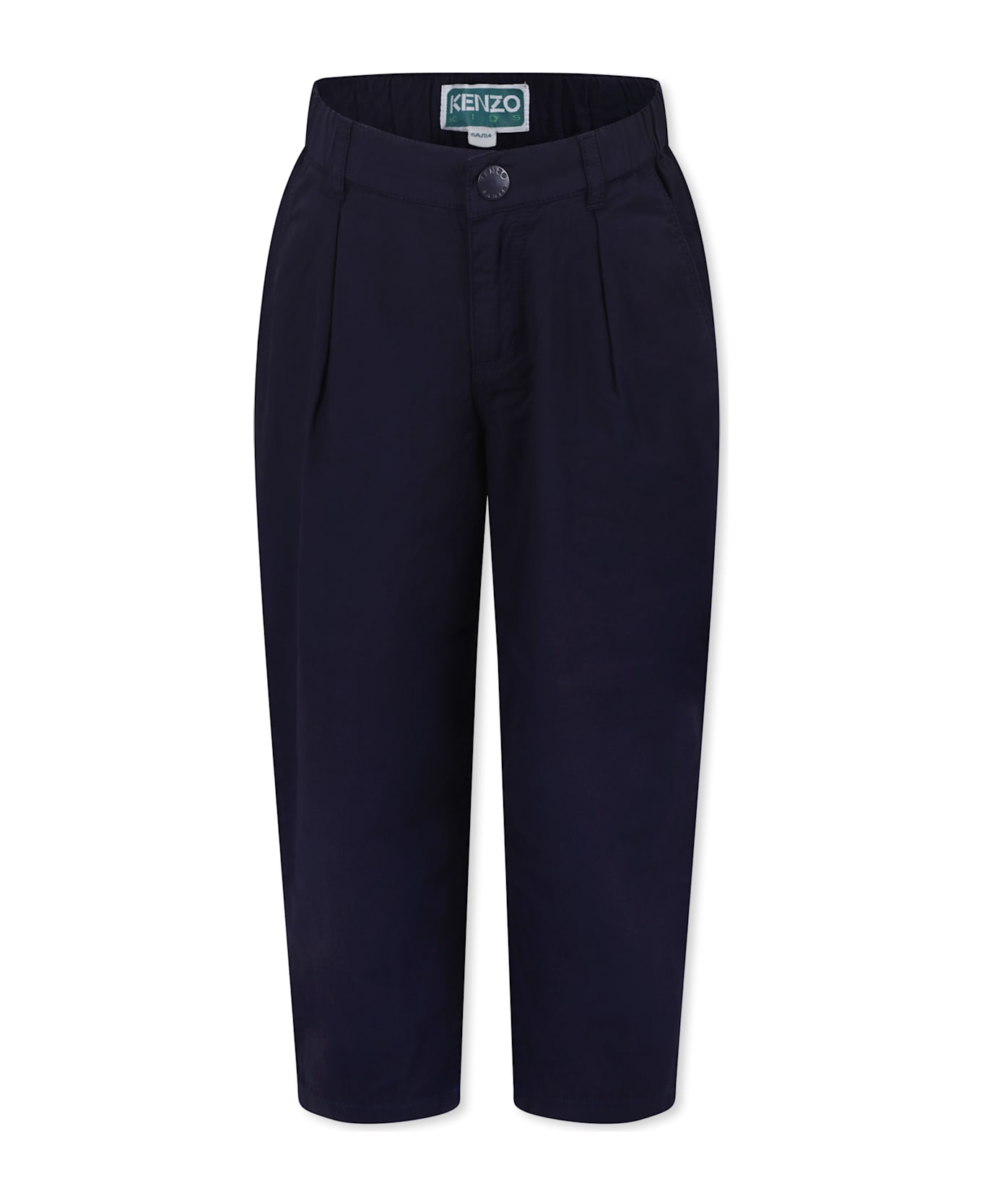 Kenzo Kids Blue Trousers For Boy With Logo - Blue