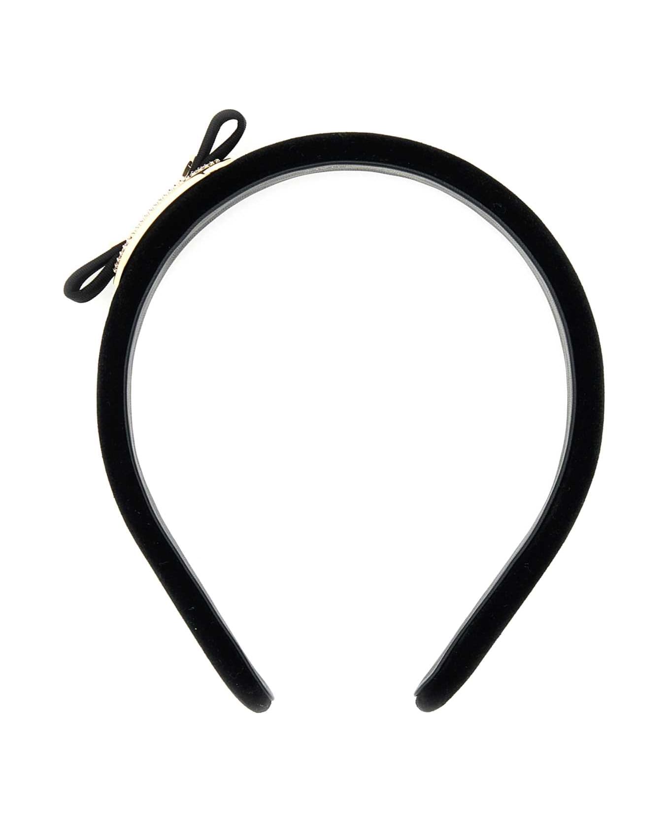 Ferragamo Black Velvet Hair Band - BLACK