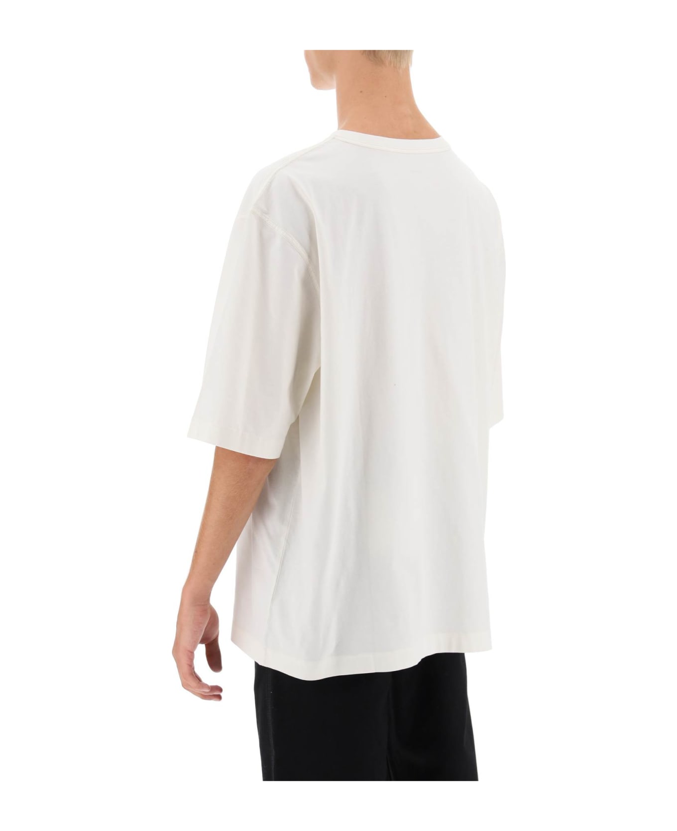 Lemaire Oversized T-shirt With Patch Pocket - LIGHT VANILLA (White)