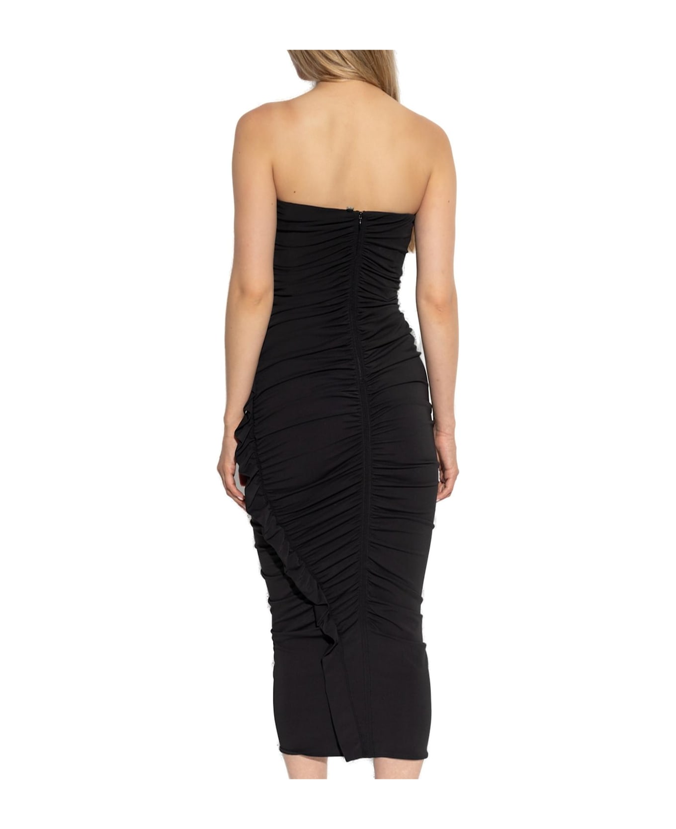 The Attico Ruched Midi Dresses - Black