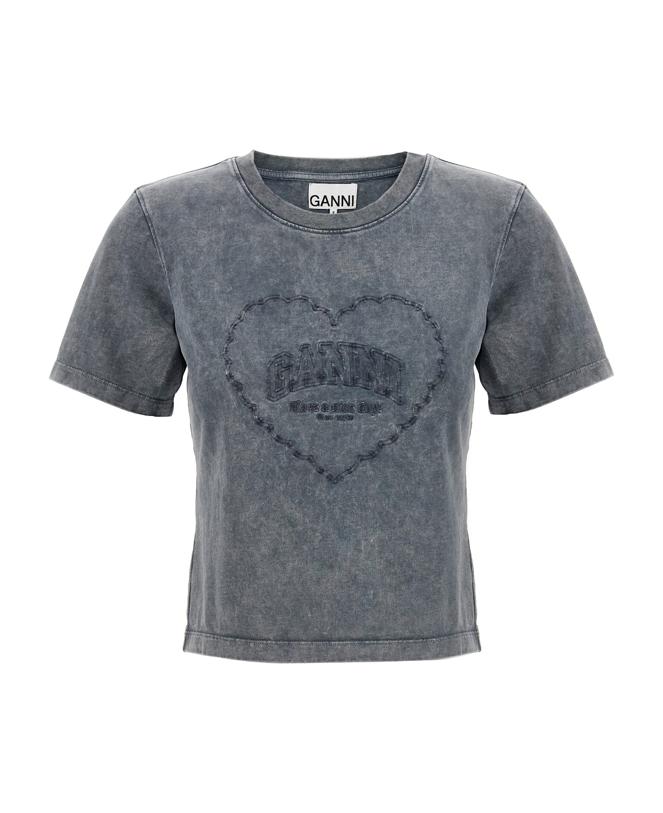 Ganni 
grey Washed Heart
 T-shirt - Gray