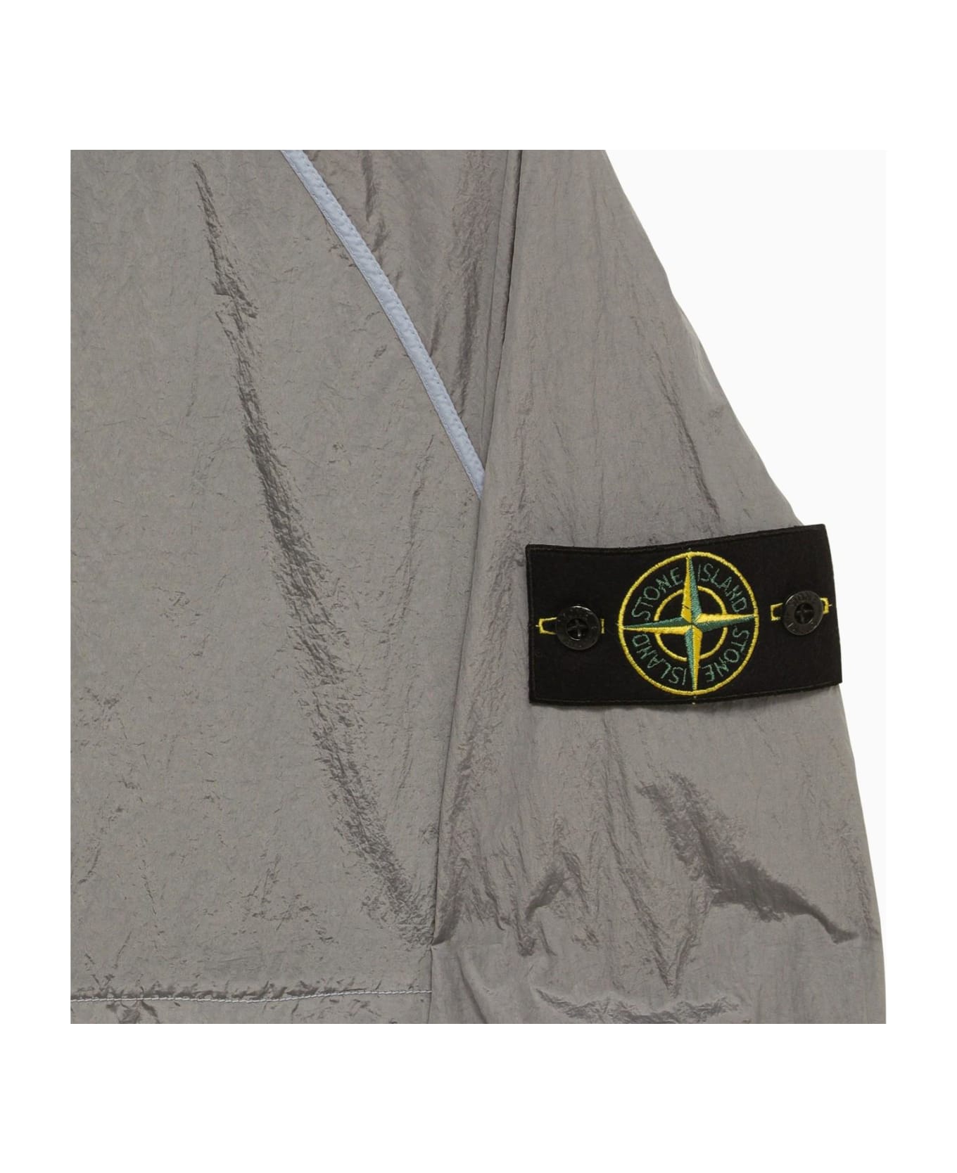 Stone Island Packable Light Blue Jacket With Logo - Grey