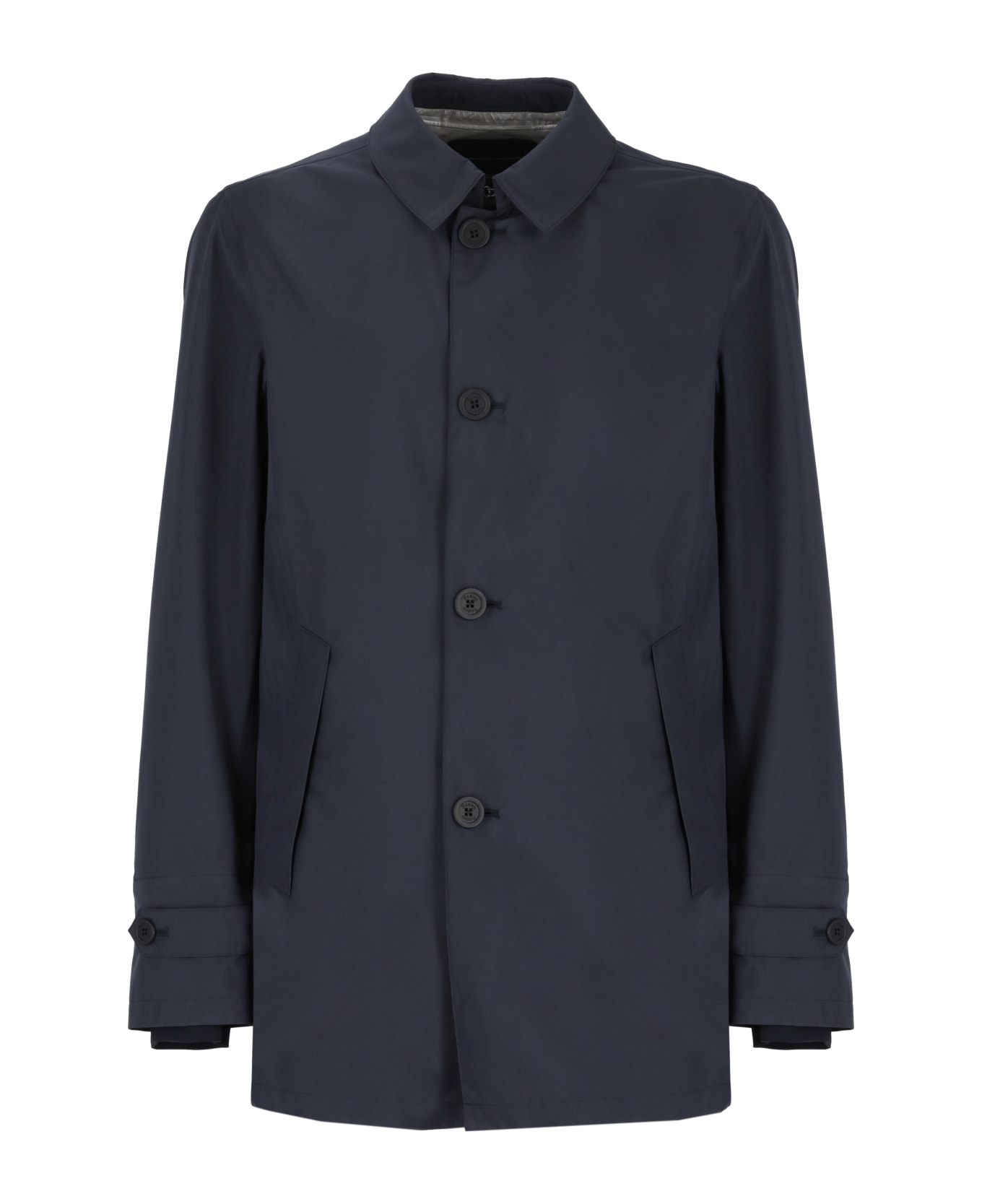 Herno Raincoat With Pocket Hood - Blue ジャケット