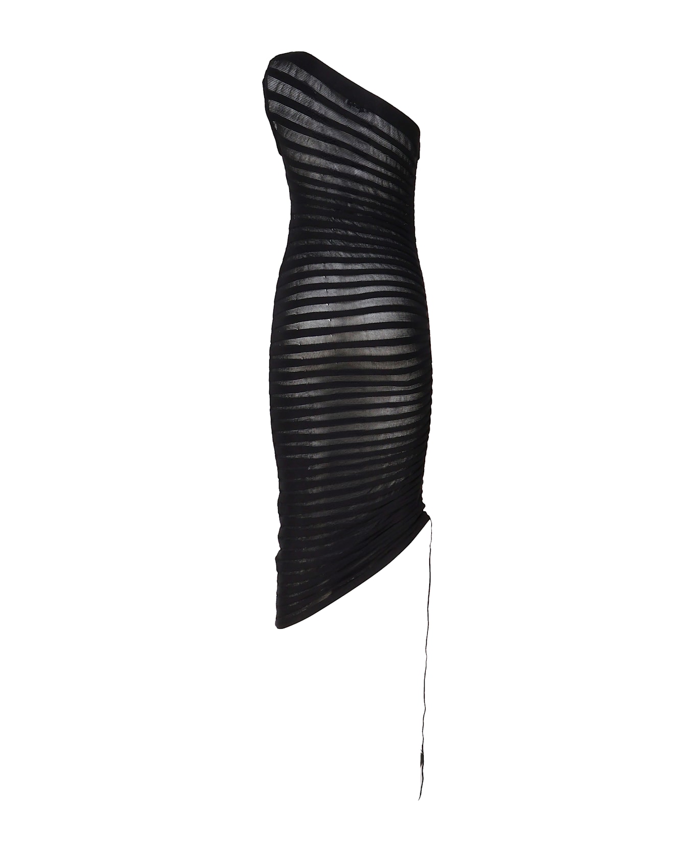 Alaia Asymmetrical 3d Knitted Skeleton Dress - NOIR ALAIA