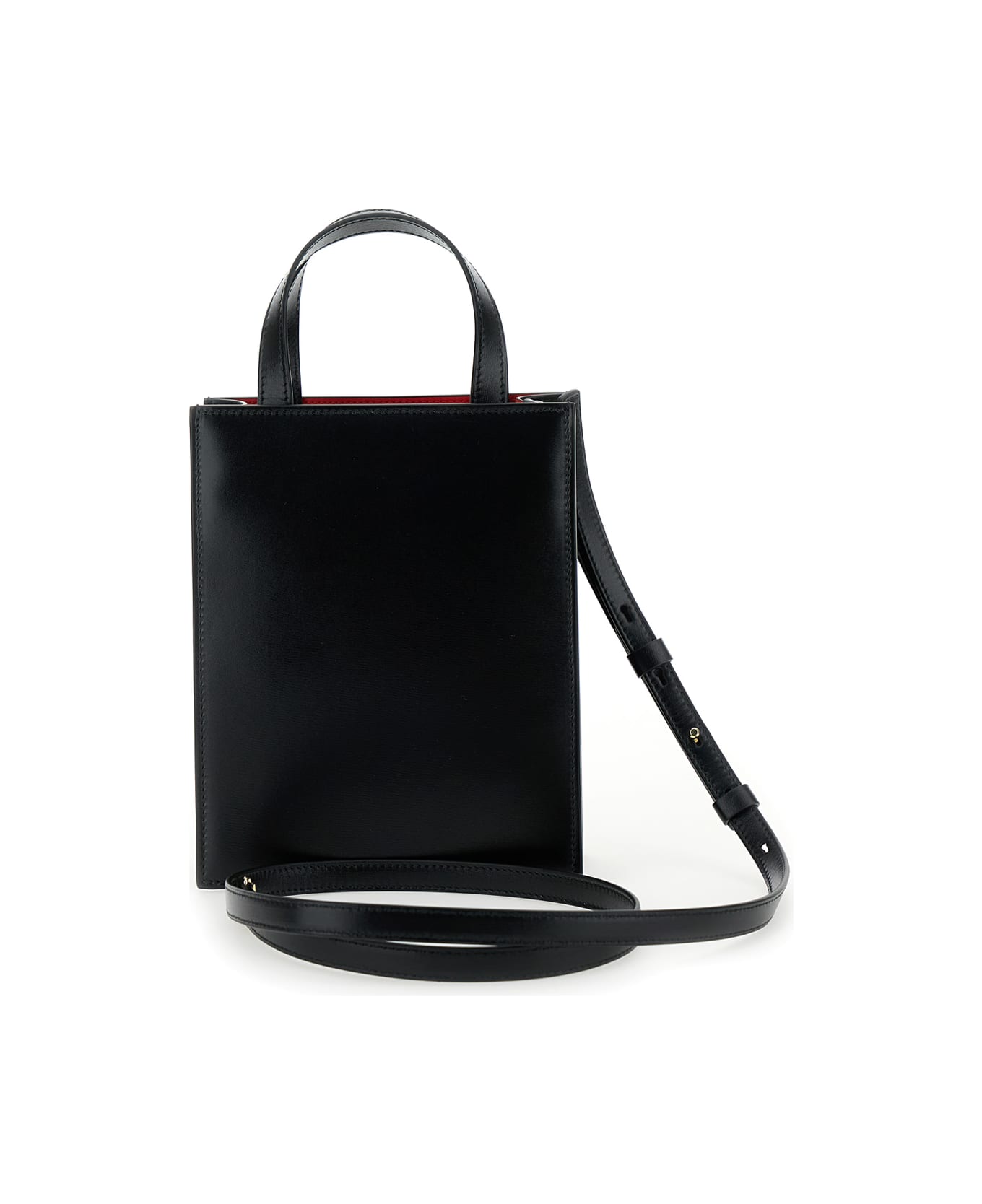 Ferragamo Black Crossbody Bag With Logo Gancini In Leather Woman - Black