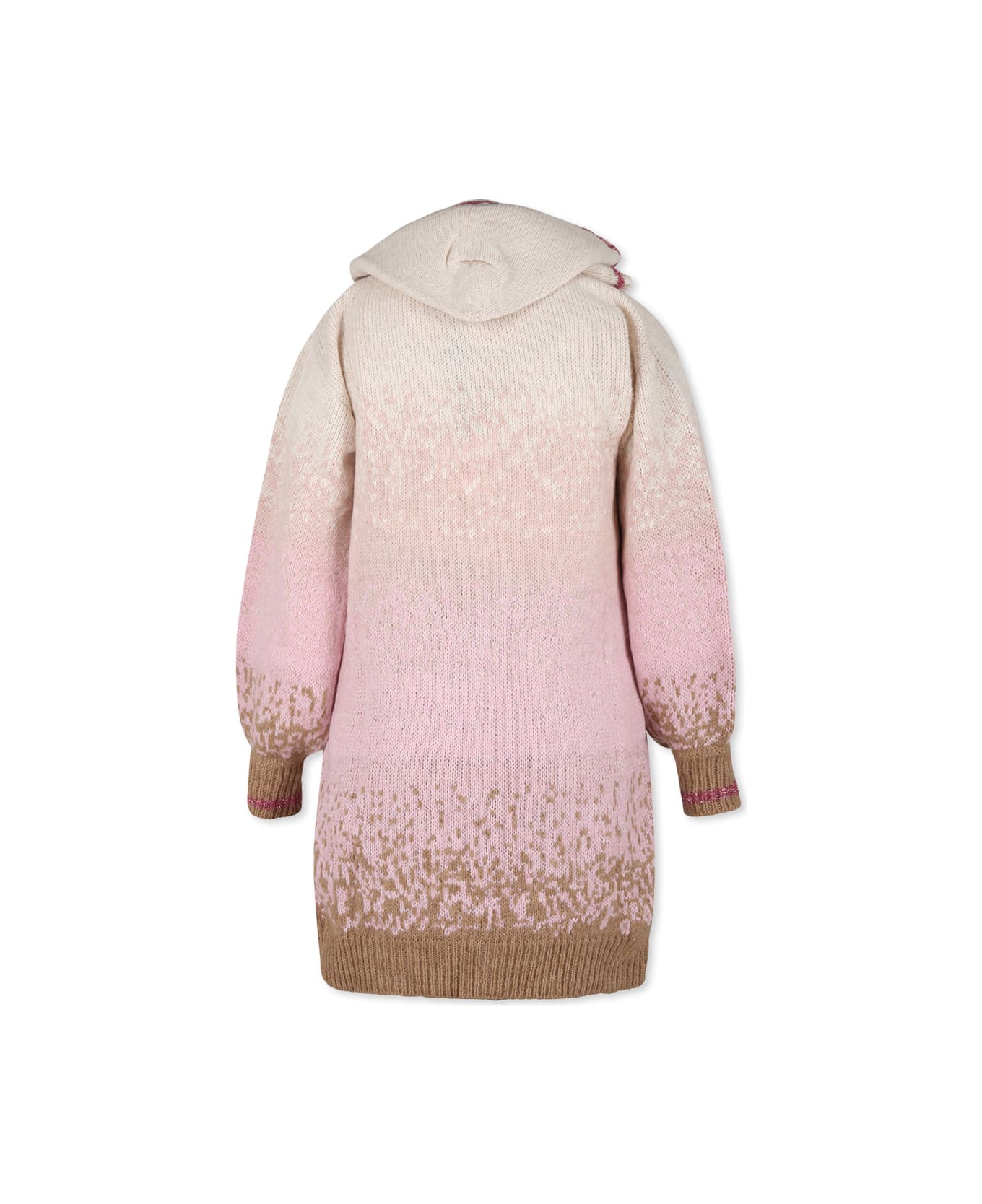 Pinko Pink Cardigan For Girl With Logo - Multicolor