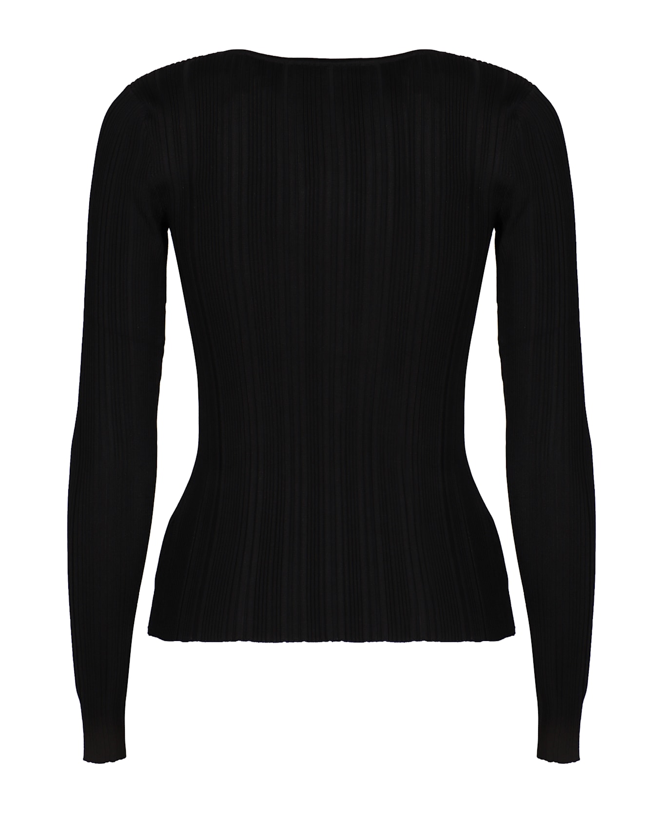 self-portrait Sweater With Lace - black