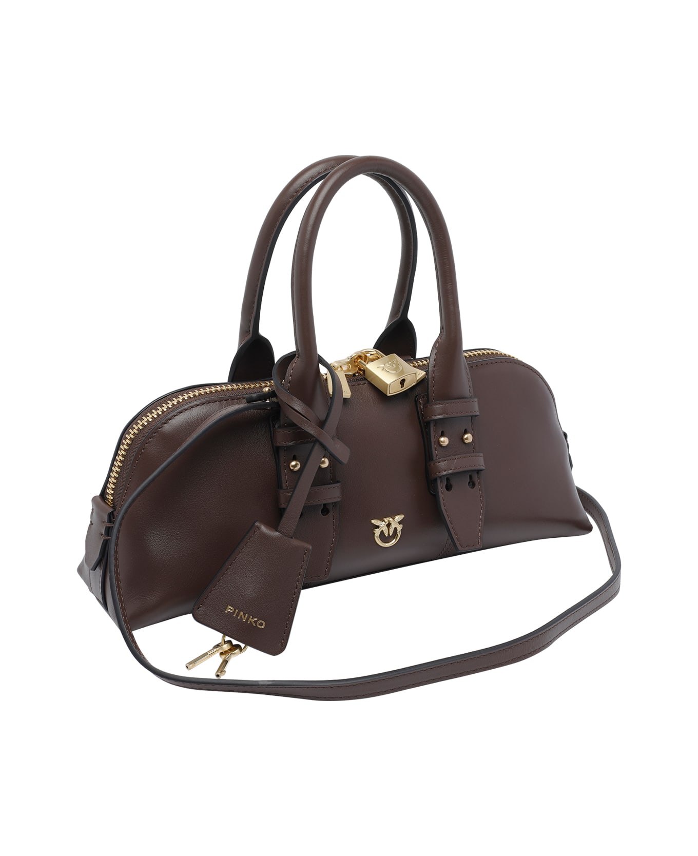 Pinko Bowling Baguette Bag - Brown