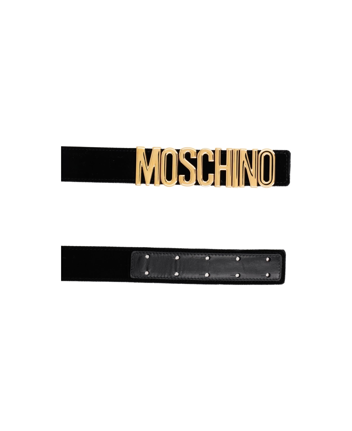 Moschino Belt With Logo - BLACK