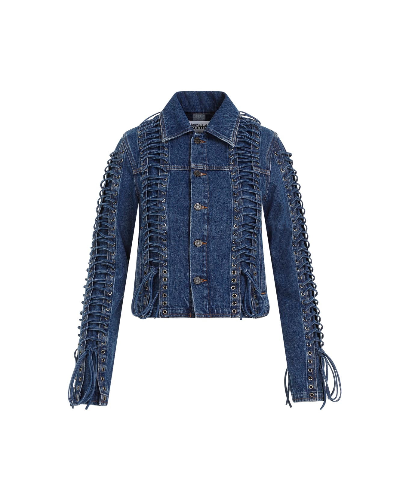 JEAN PAUL GAULTIER レース コルセット デニムジャケット 42 67f576754975a8dc6d0a559d53d86c
