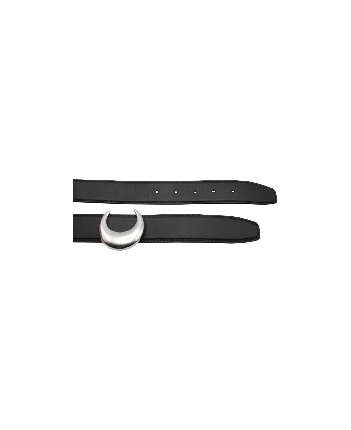 Marine Serre Recycle Leather Buckle Belt - Black ベルト