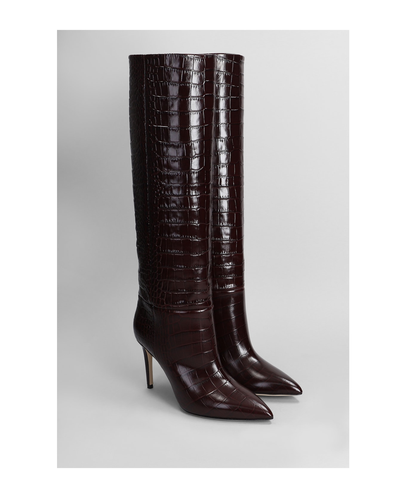 Paris Texas High Heels Boots In Bordeaux Leather - bordeaux