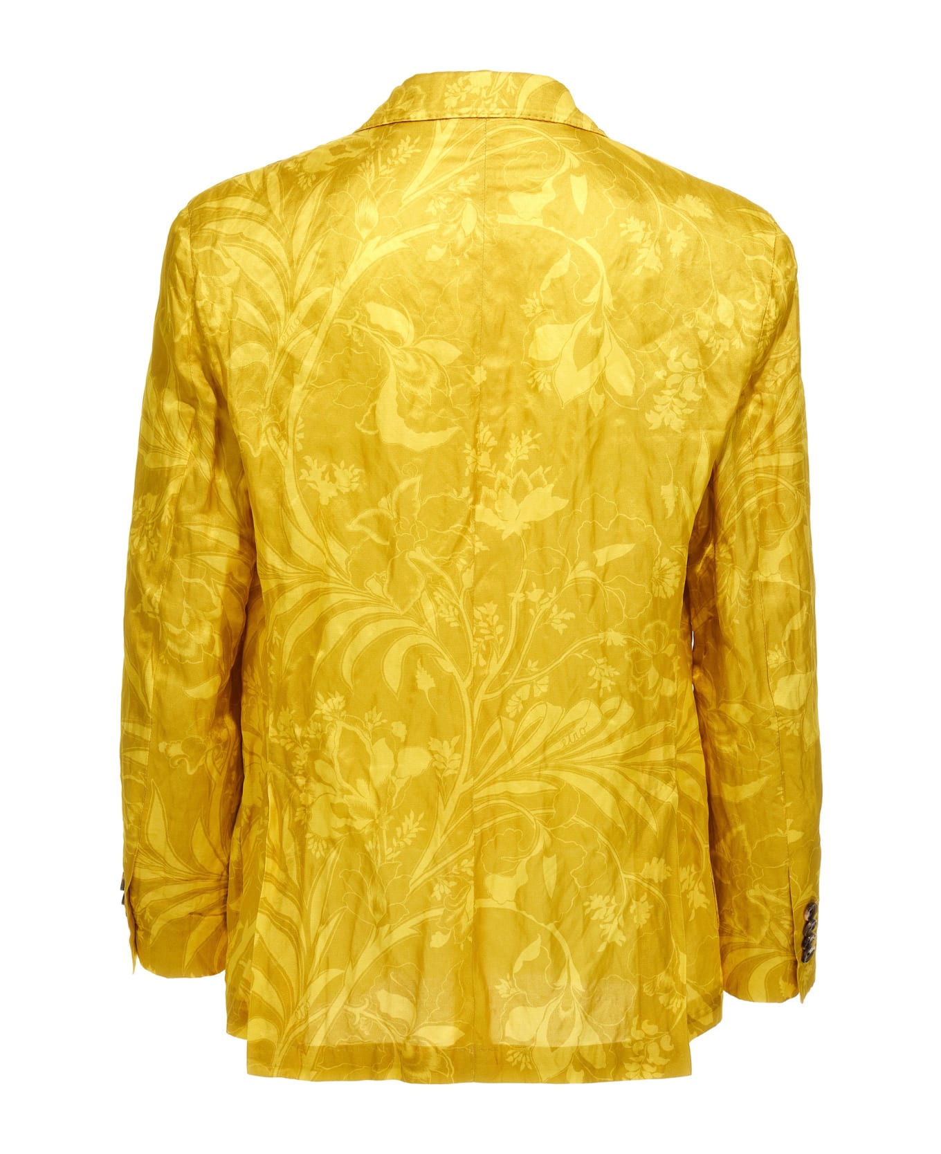 Etro Double Breast Ramage Blazer Jacket - Yellow