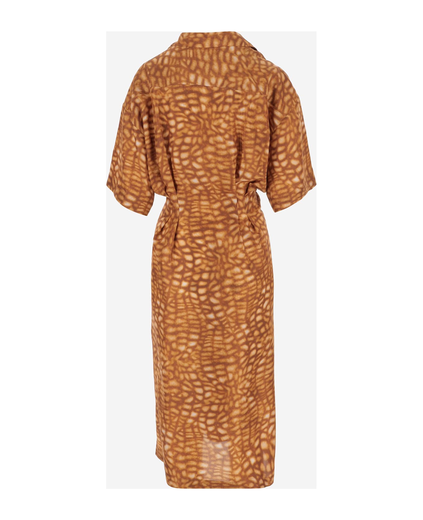Dries Van Noten Silk Long Dress - Brown