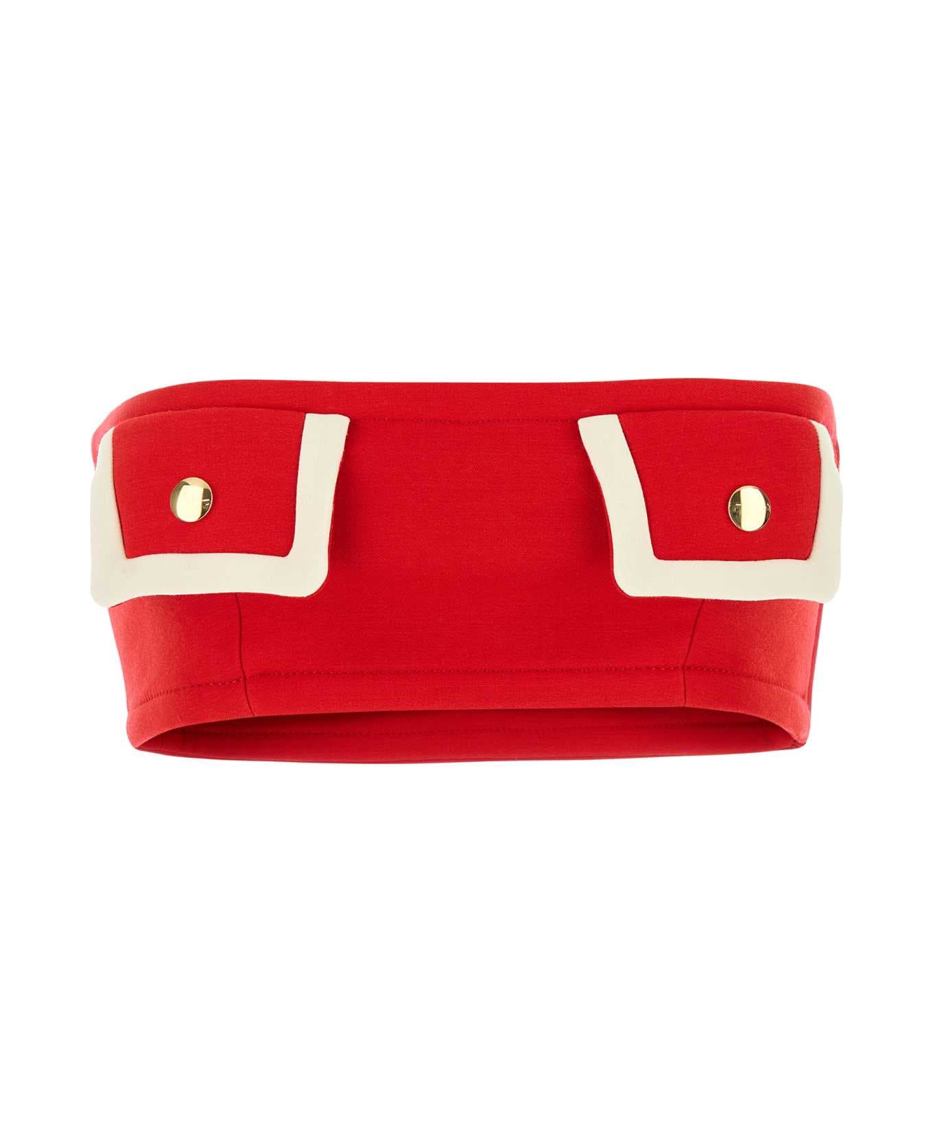 Prada Red Wool Crop-top - ROSSO