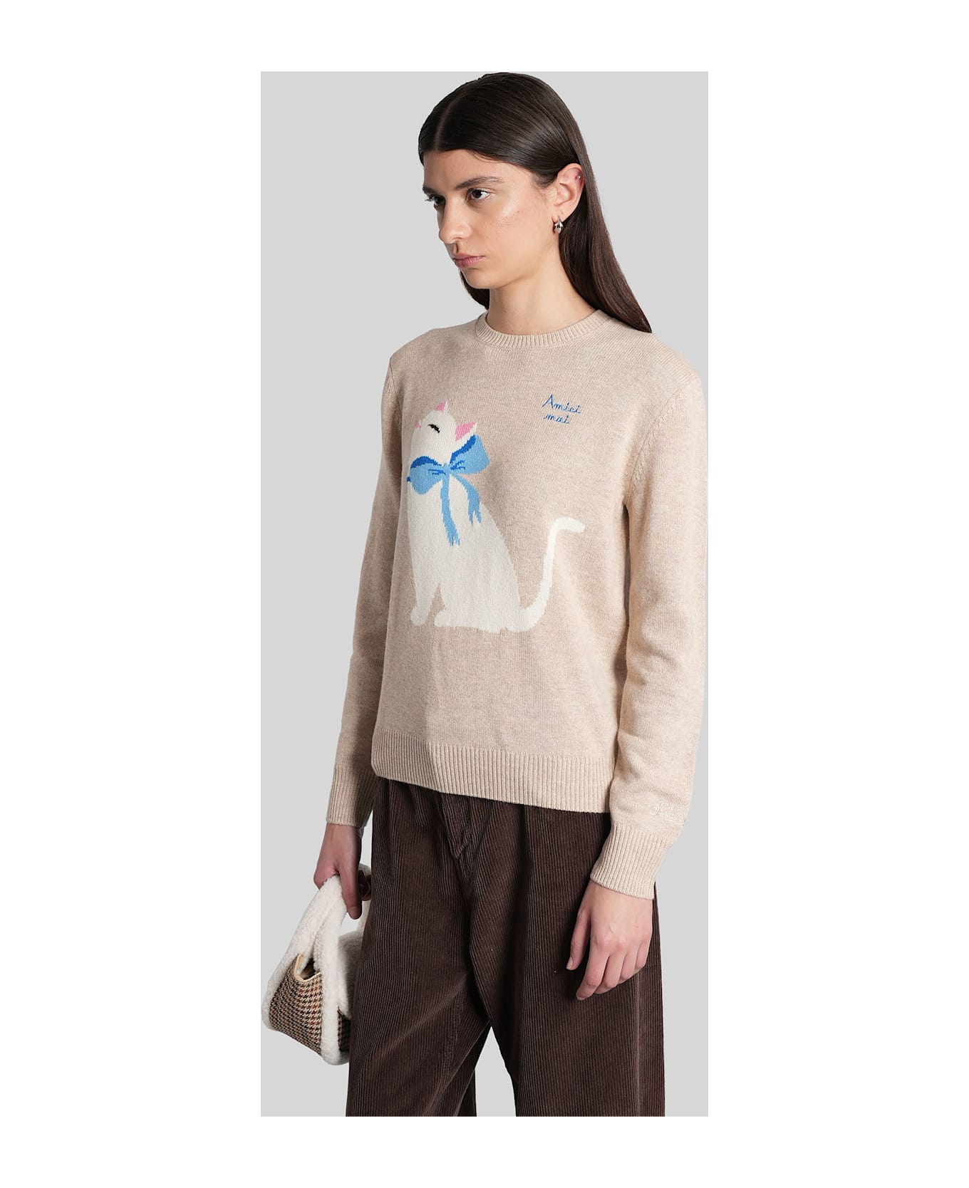 MC2 Saint Barth New Queen Knitwear In Beige Wool - beige