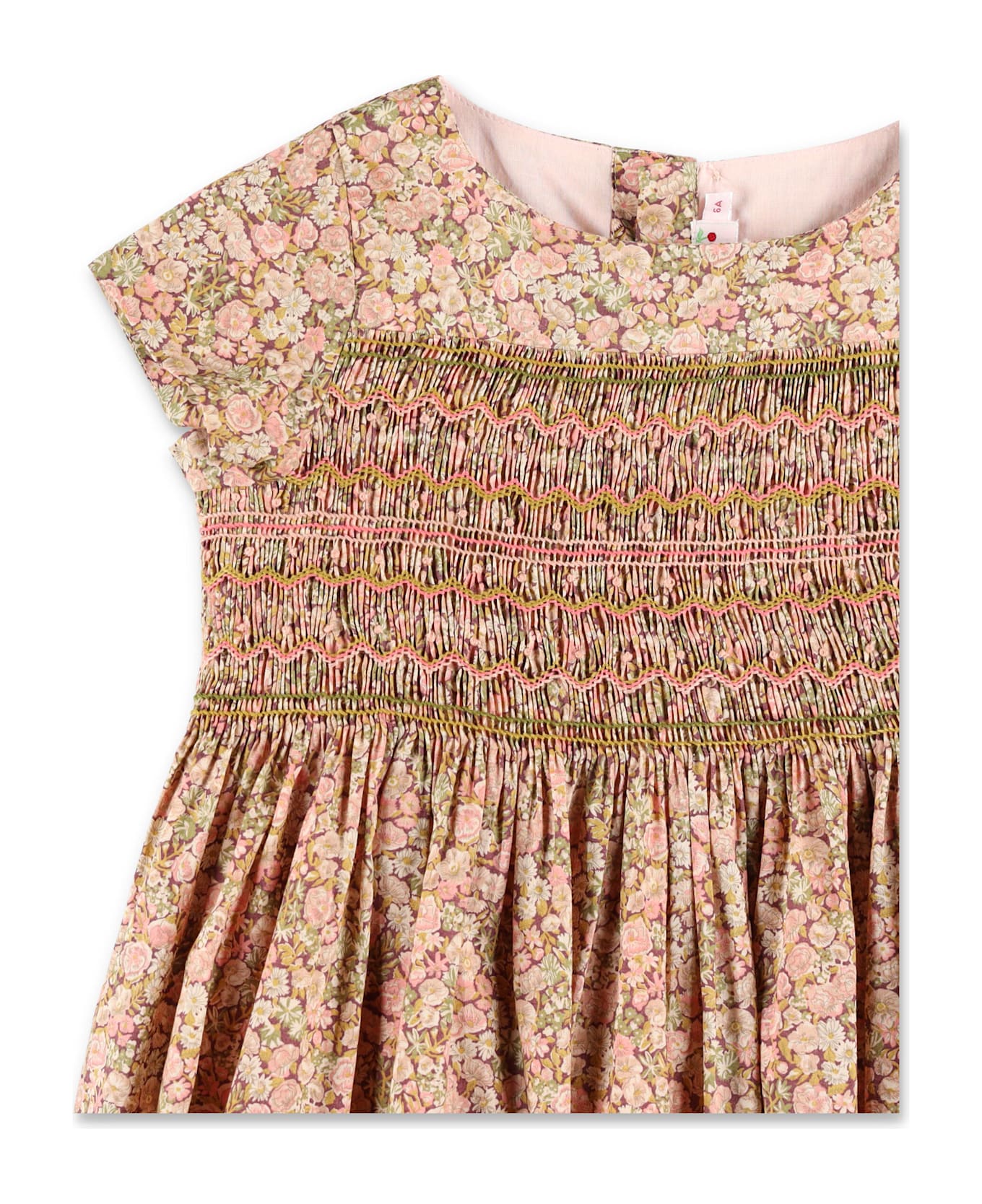 Bonpoint Duchessa Floral Dress In Liberty Cotton - ORANGE