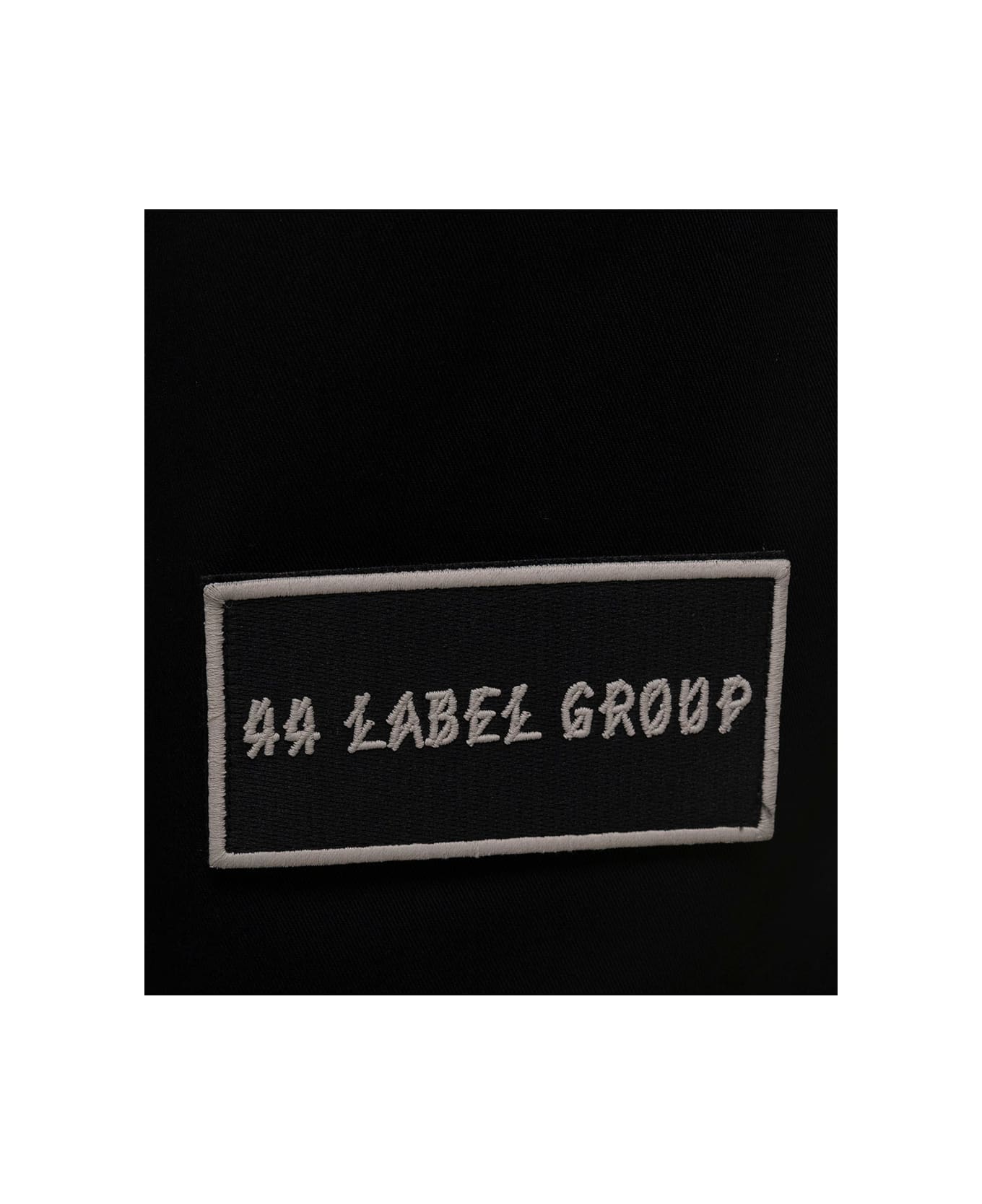 44 Label Group 'helm' Black Cargo Pants With Logo Patch In Cotton Man - Black