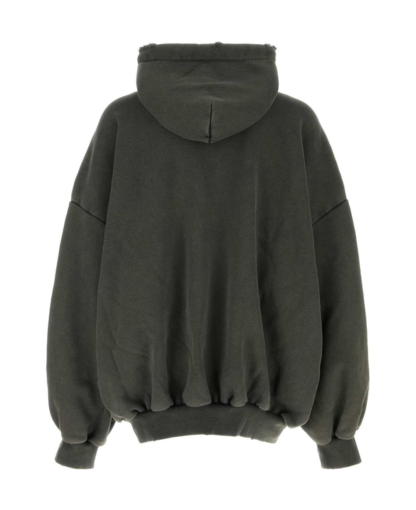 Mihara Yasuhiro Charcoal Cotton Oversize Sweatshirt - BLACK