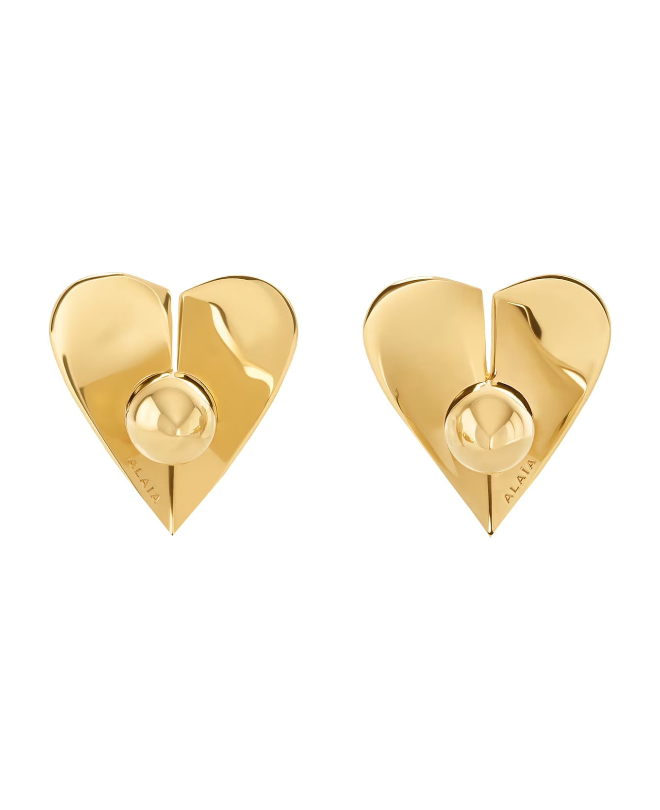 Alaia Le Coeur Torn Earrings - Golden