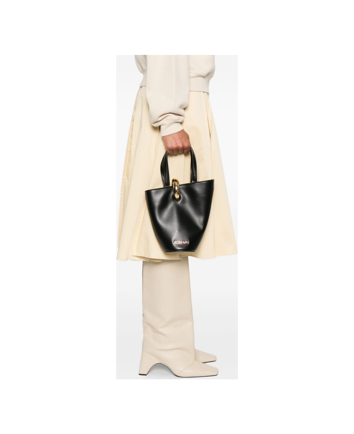 Jacquemus Le Petit Bambola Leather Bucket Bag - Black