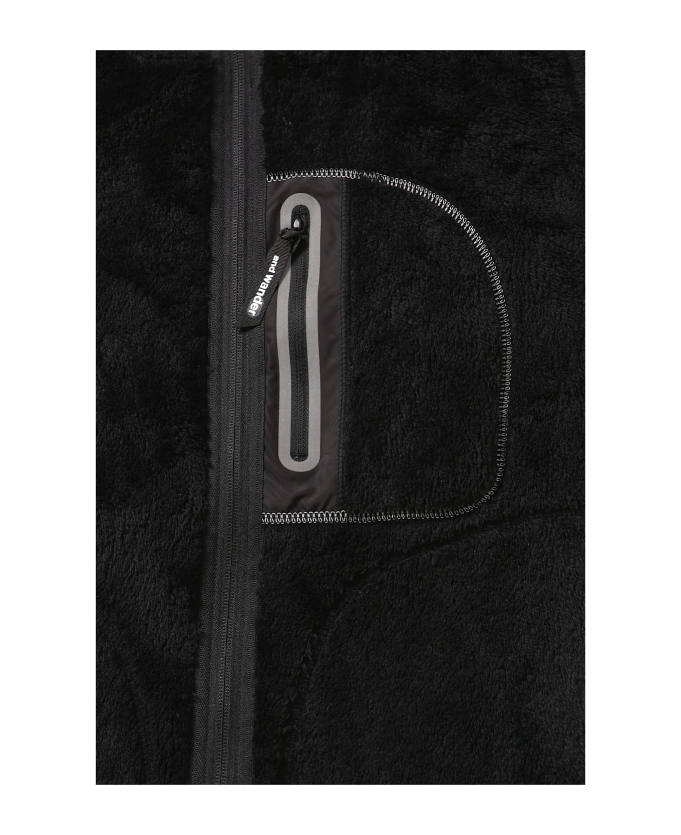 And Wander Black High Loft Fleece Jacket - Black