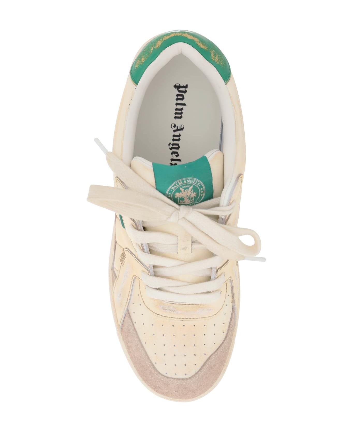 Palm Angels University Leather Sneakers - White Green
