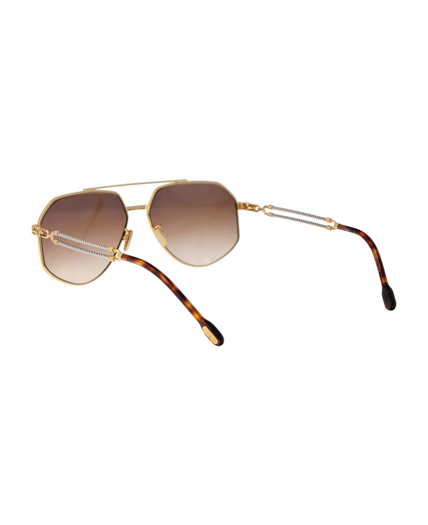 Fred Double Cable Sunglasses - 30F SHINY ENDURA GOLD / GRADIENT BROWN