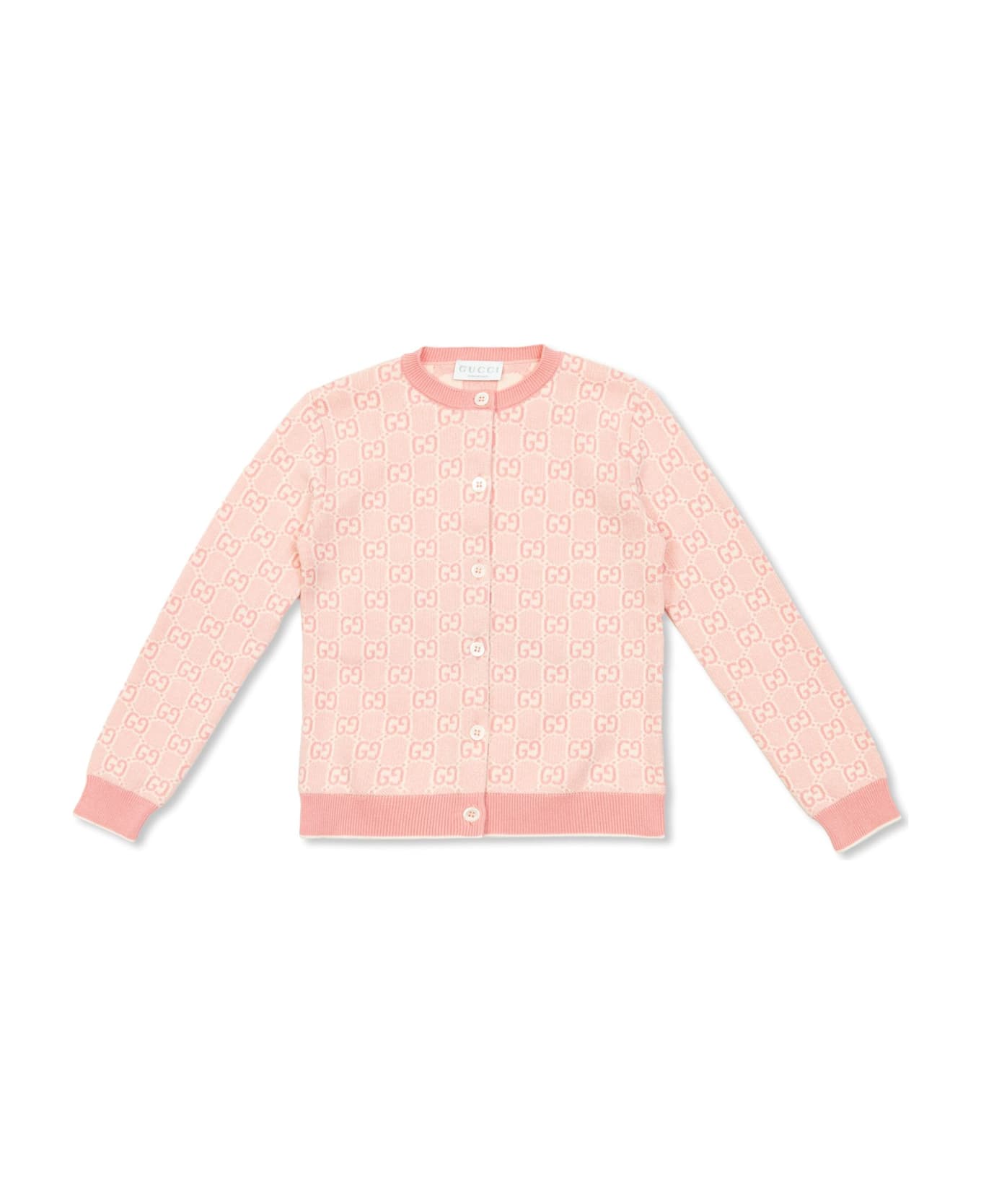Gucci J Ls Cardigan - Pastel Pink White