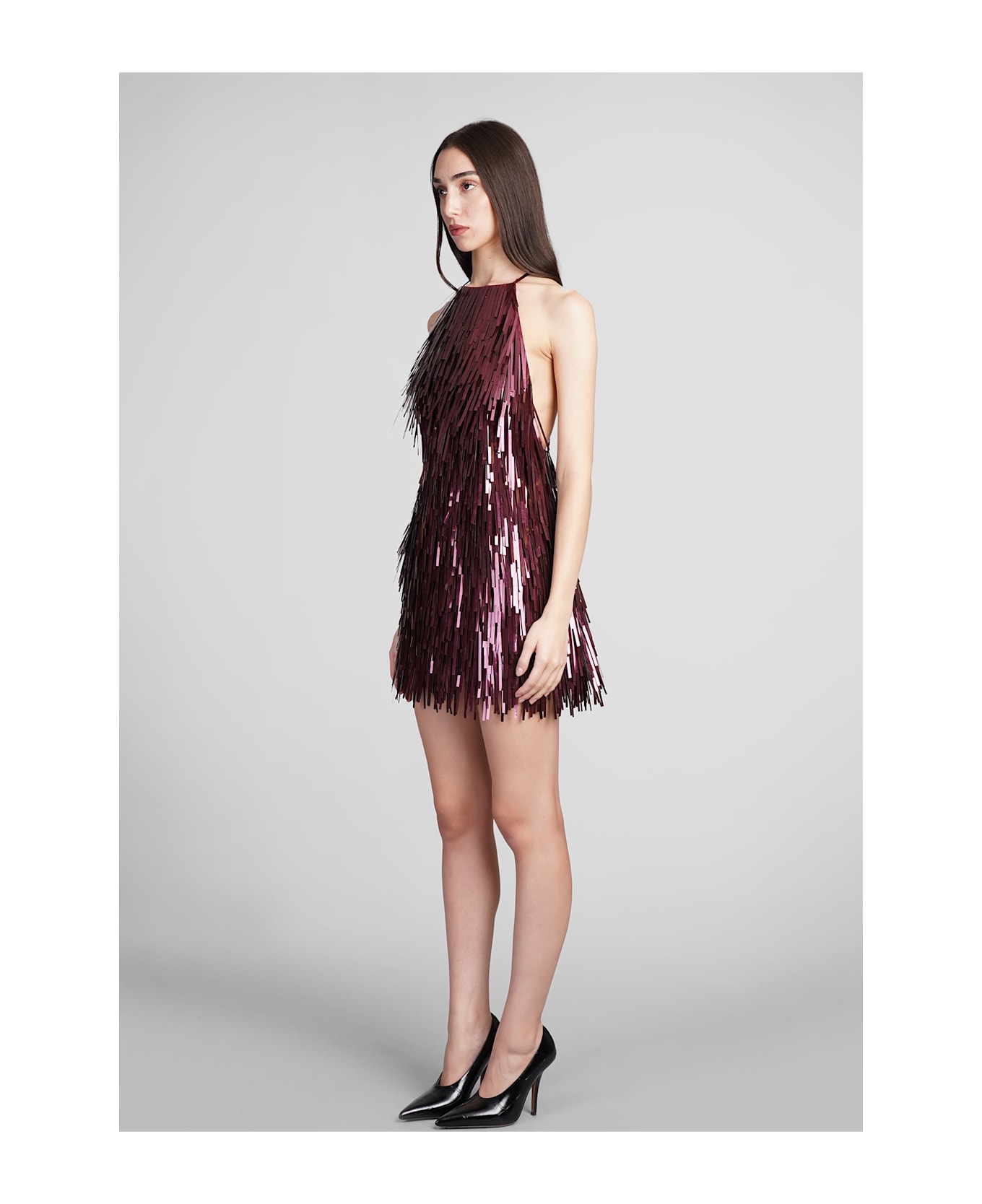 retrofete Romee Dress In Bordeaux Polyester - bordeaux