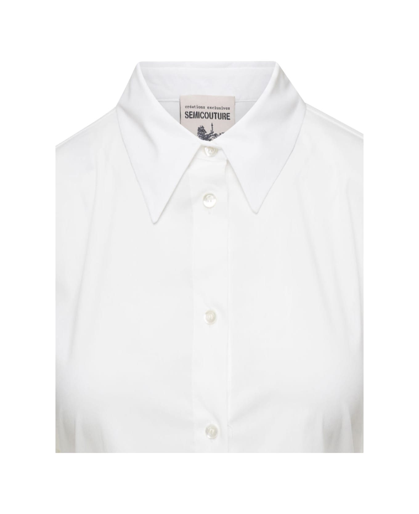 SEMICOUTURE White Poplin Shirt Dress In Cotton Woman - White