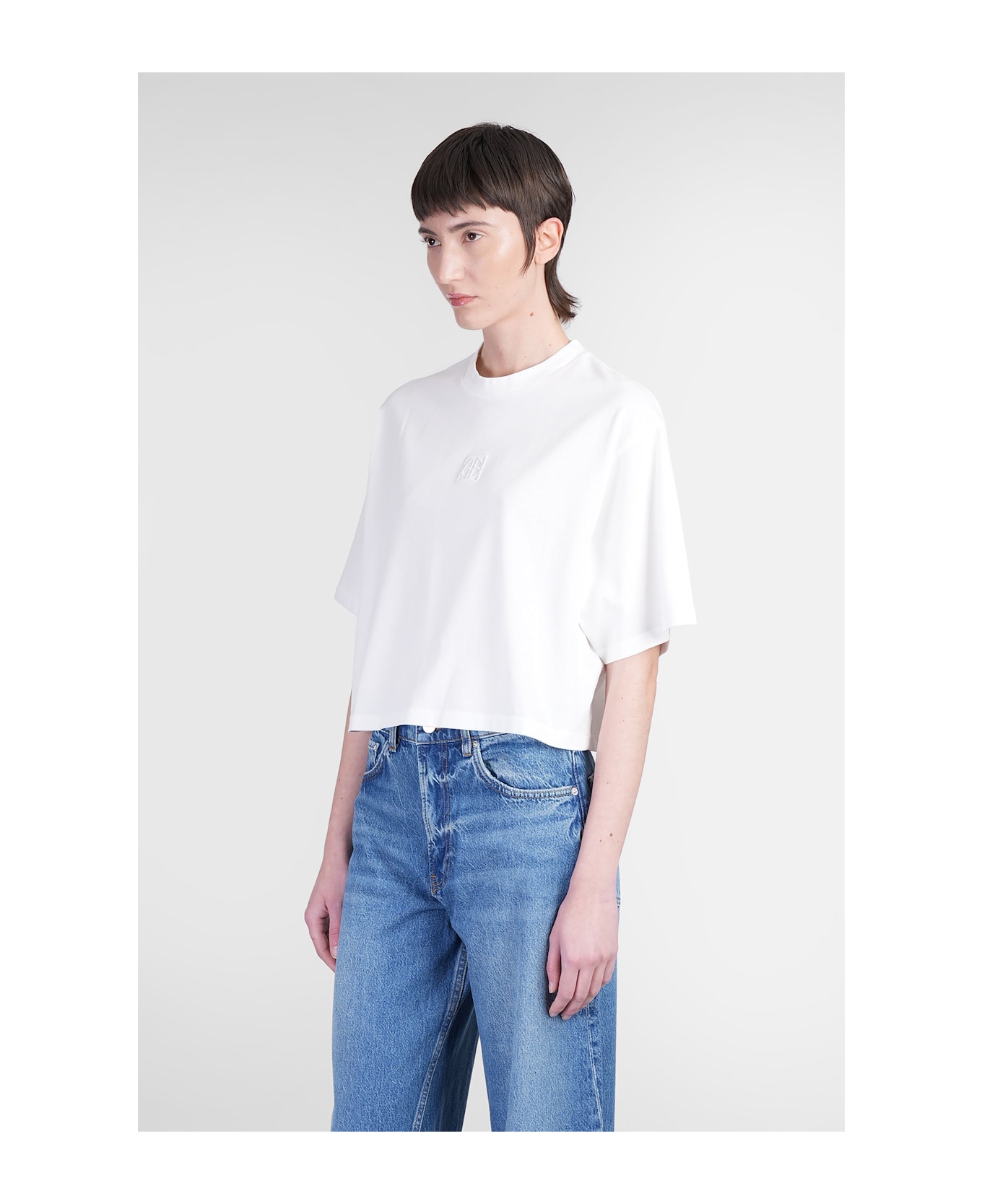 Anine Bing Myers T-shirt In White Cotton - white